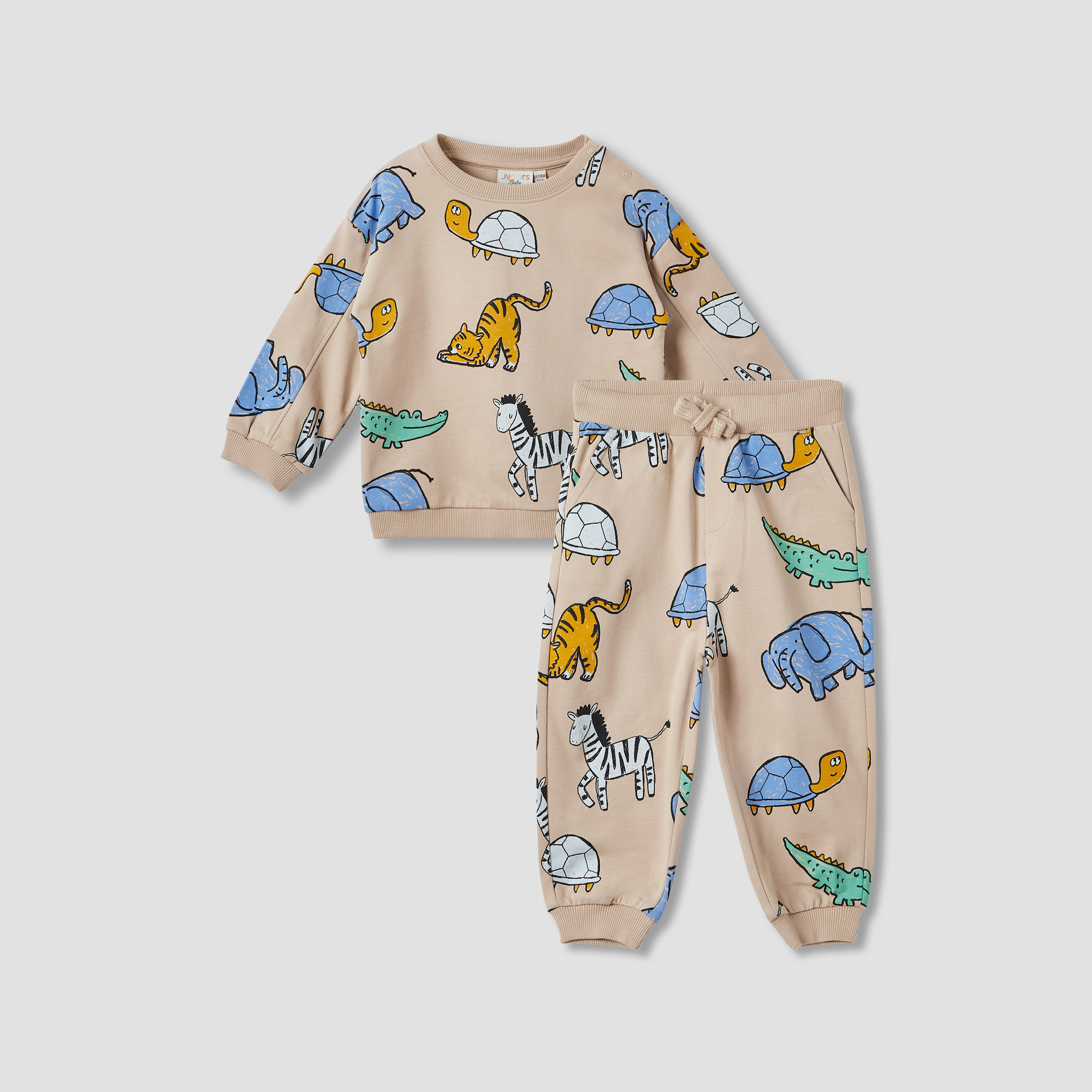 Juniors Animal Print Sweatshirt and Joggers Set-baby-boys-clothing-winterwear-setsandcoords-image-1