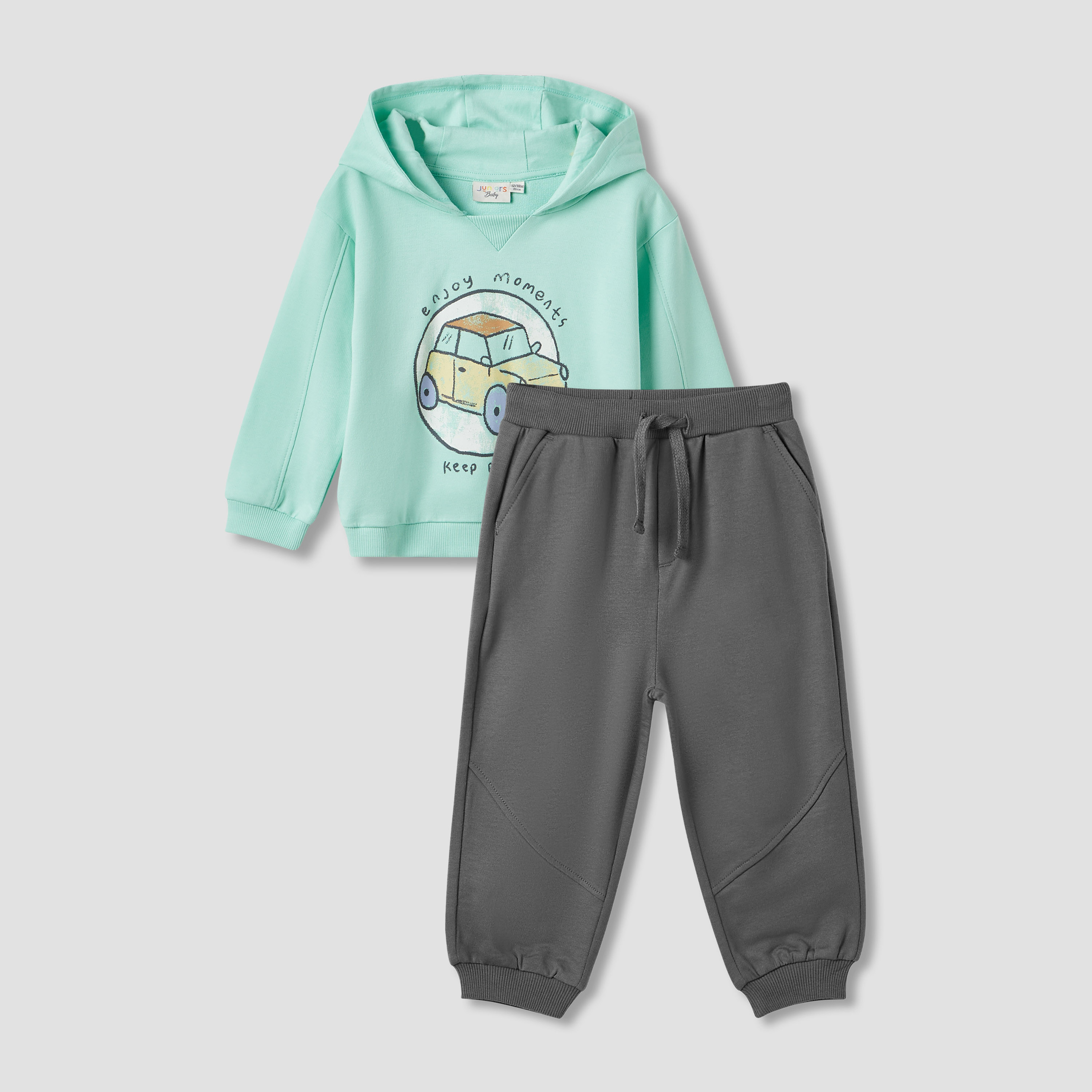 Juniors Graphic Print Hooded Sweatshirt and Joggers Set-baby-boys-clothing-winterwear-setsandcoords-image-1