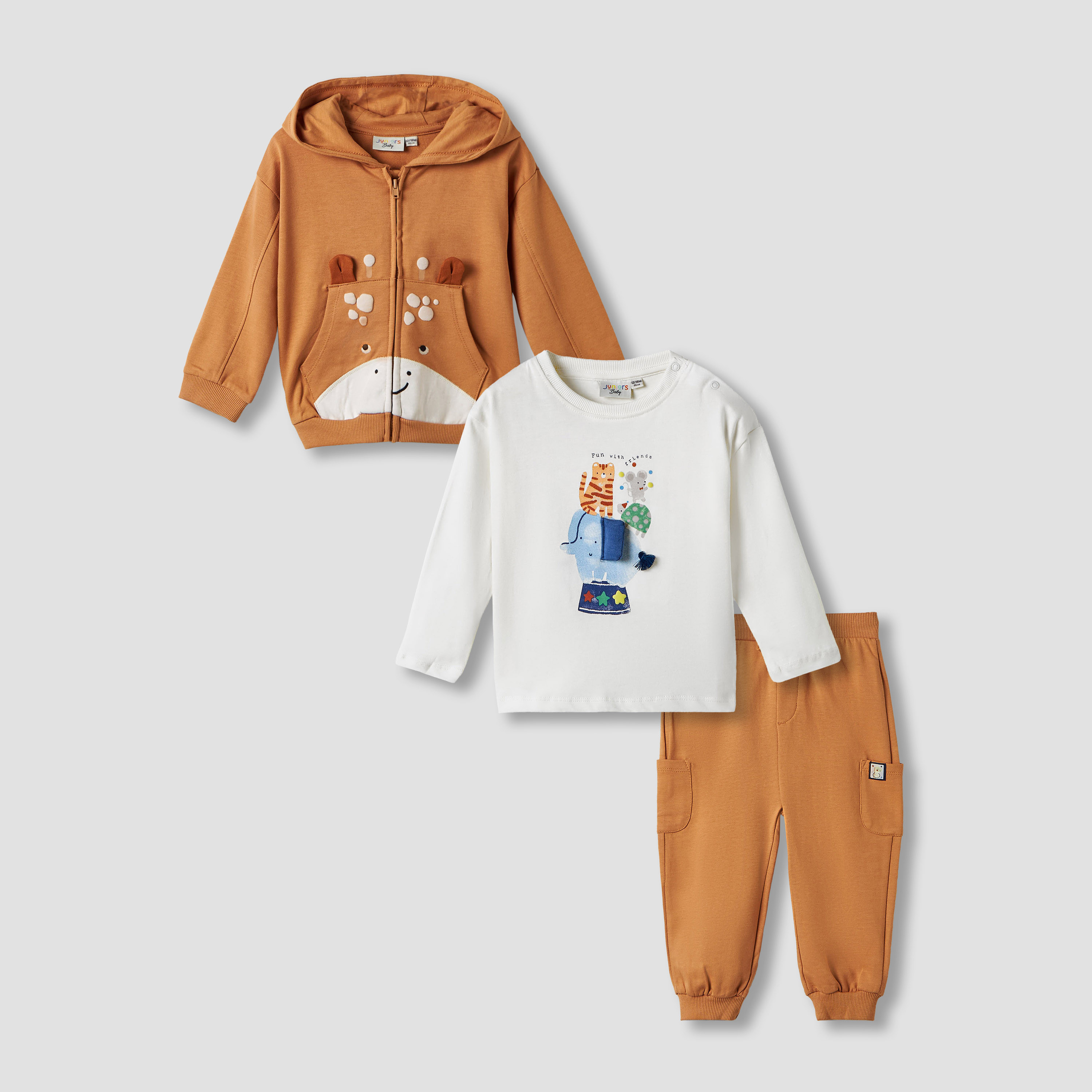 Juniors Printed T-shirt with Sweatshirt and Joggers Set-baby-boys-clothing-winterwear-setsandcoords-image-1