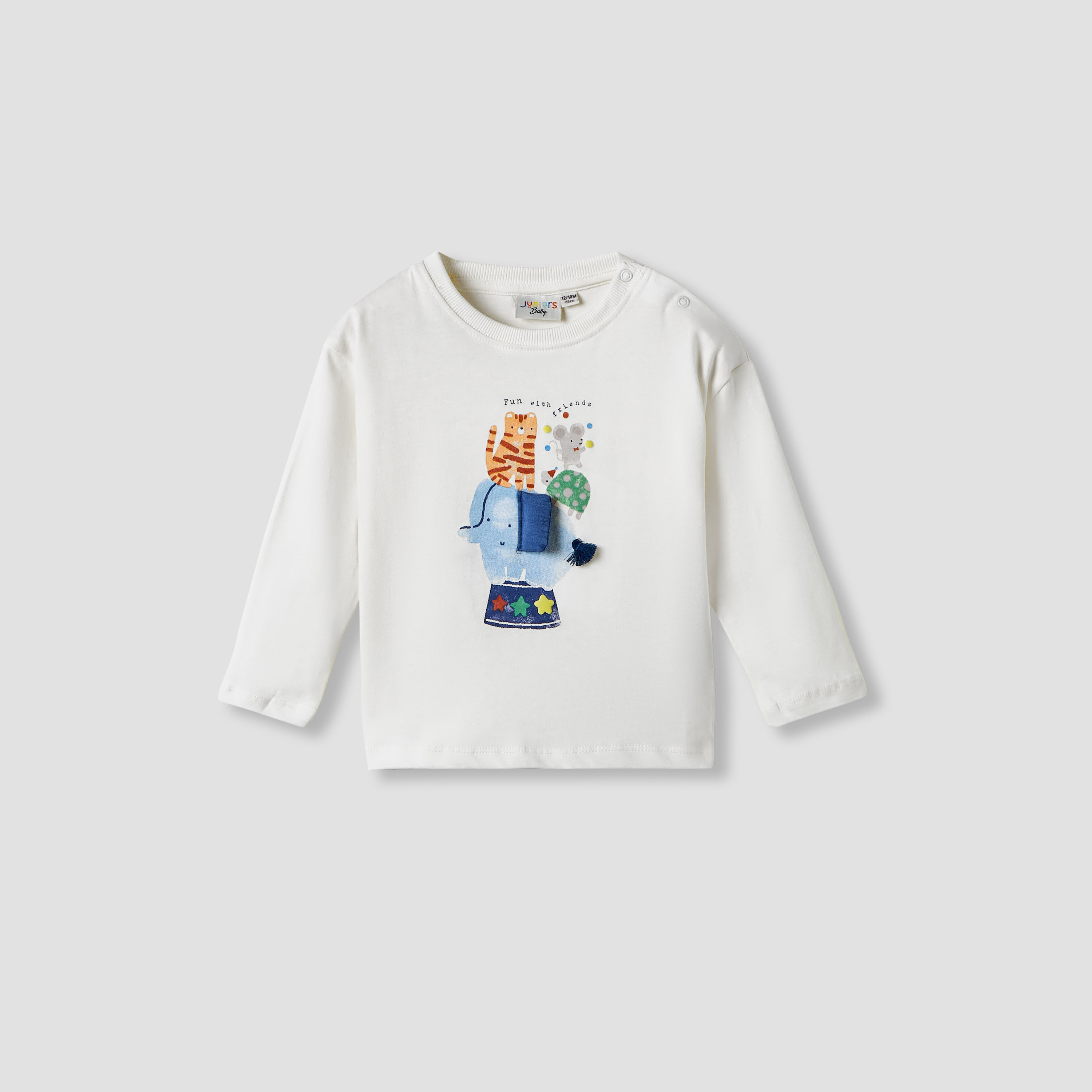 Juniors Printed T-shirt with Sweatshirt and Joggers Set-baby-boys-clothing-winterwear-setsandcoords-image-3