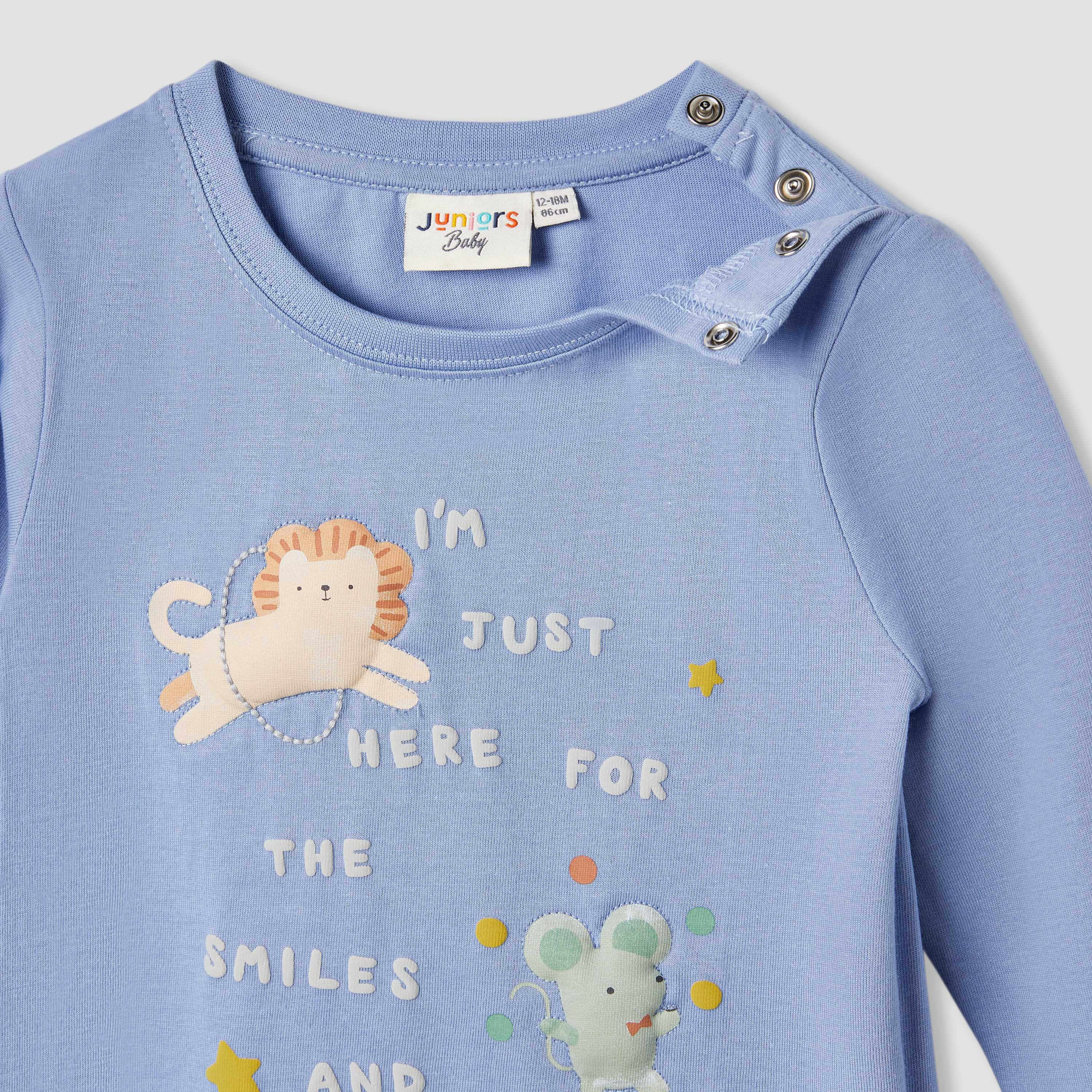 طقم بنطلون رياضي وتيشيرت بزخارف حيوان 3 قطع من جونيورز-baby-boys-clothing-setsandcoords-image-5