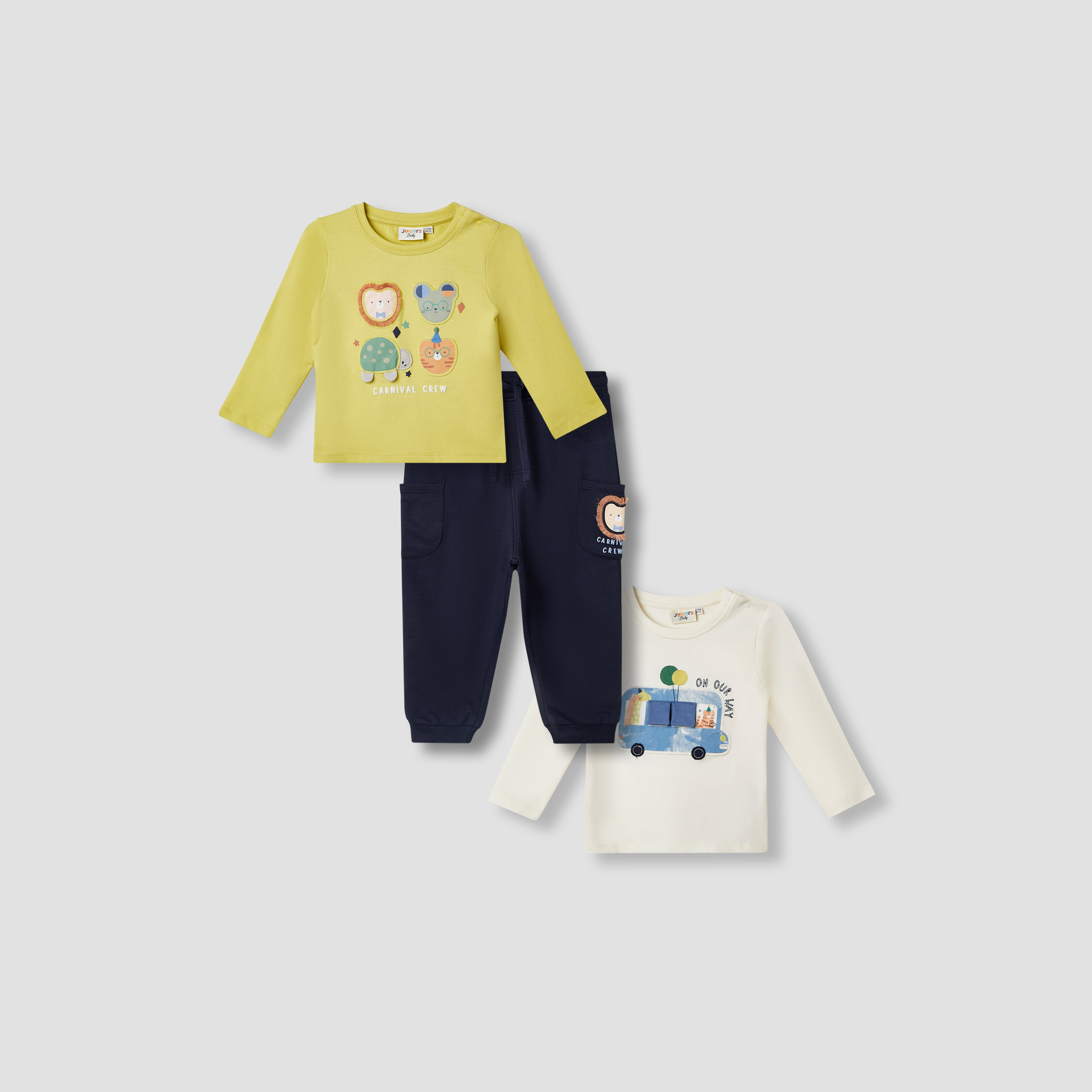 Juniors 3-Piece Applique T-shirt and Joggers Set-baby-boys-clothing-setsandcoords-image-1