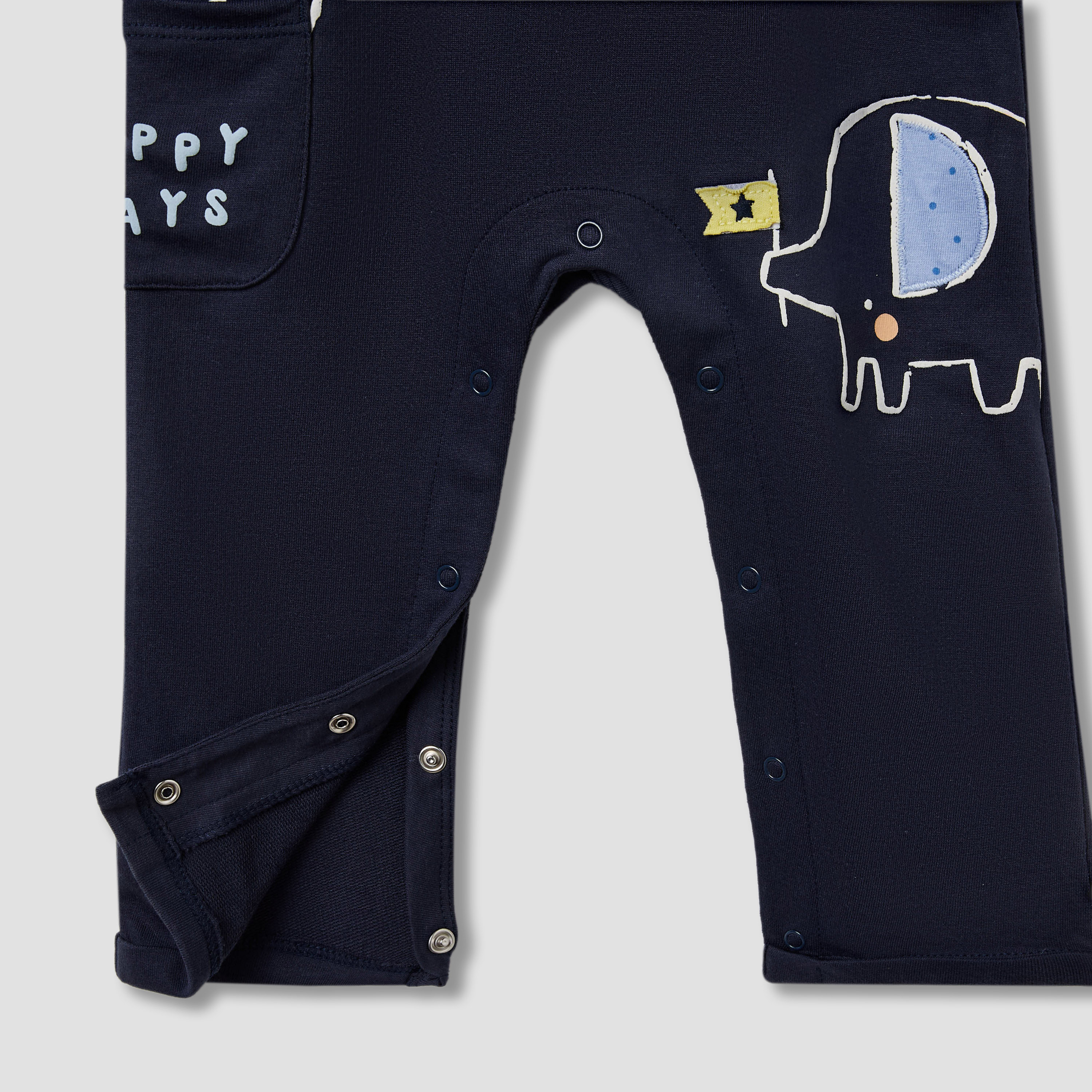 Juniors Elephant Applique Dungaree and T-shirt Set-baby-boys-clothing-setsandcoords-image-5