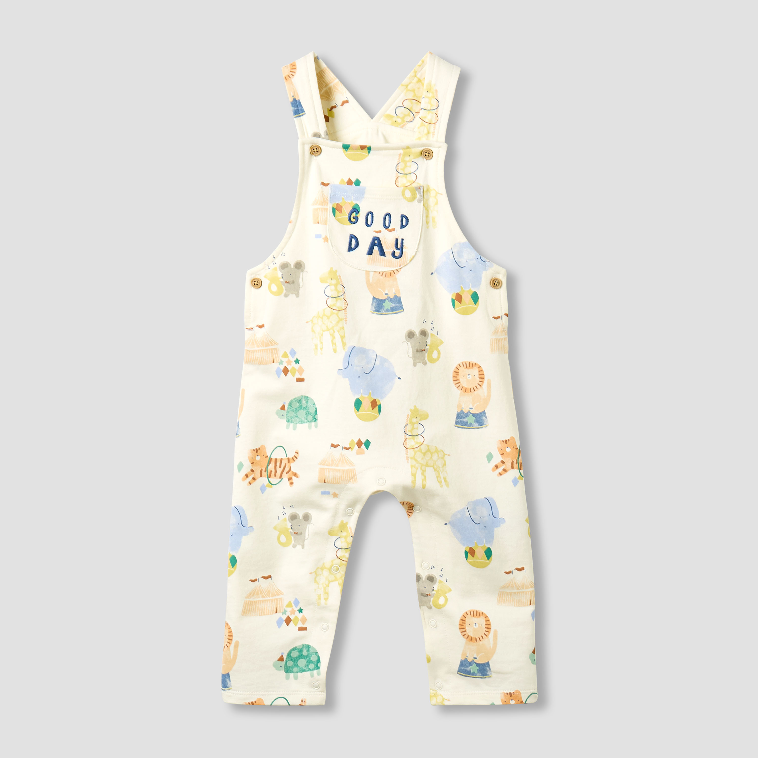 Juniors Boys T-shirt and Dungaree Set with Safari Print - Cotton - Long Sleeves - Crew Neck-baby-boys-clothing-setsandcoords-image-2