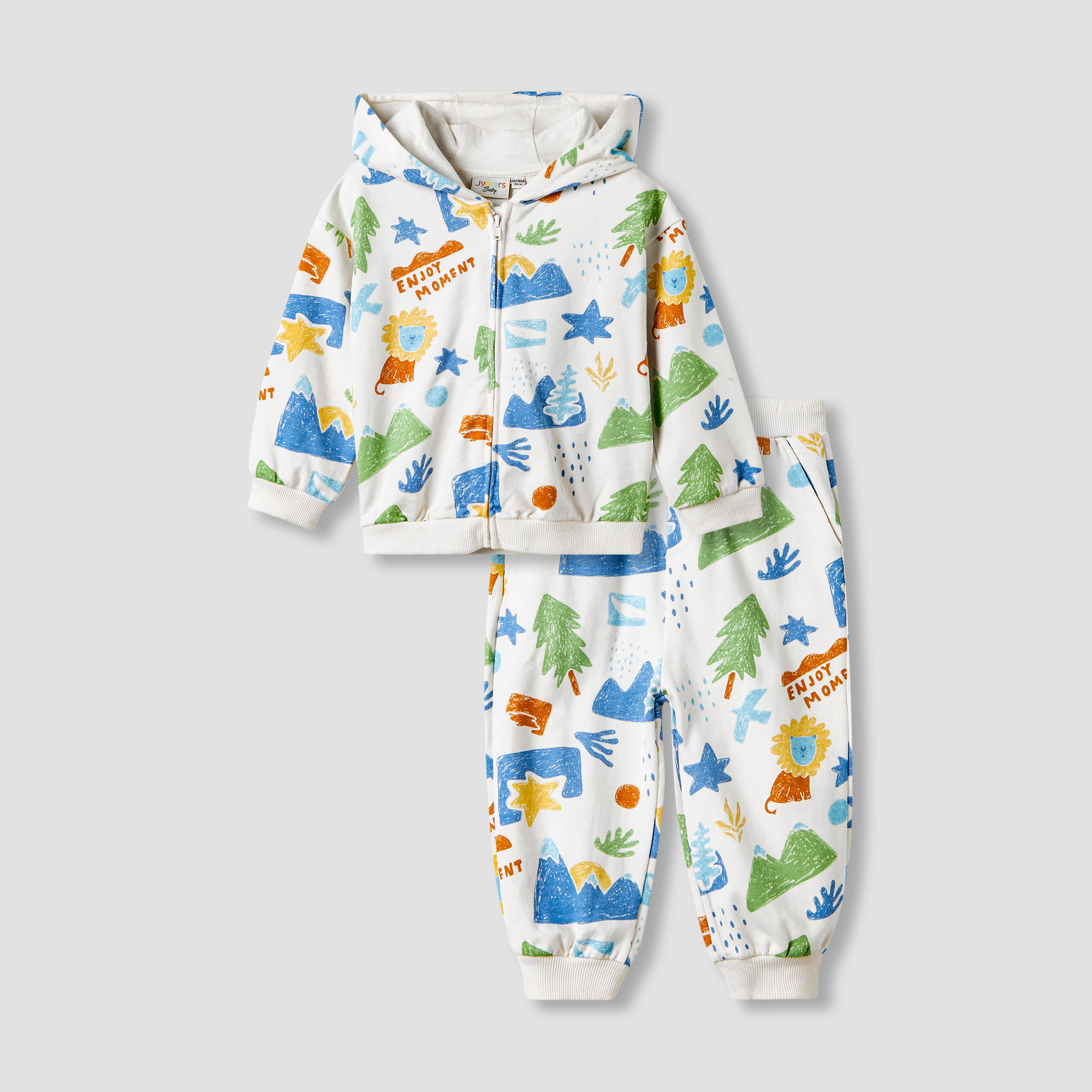 Juniors Abstract Print Hooded Sweatshirt and Joggers Set-baby-boys-clothing-setsandcoords-image-1