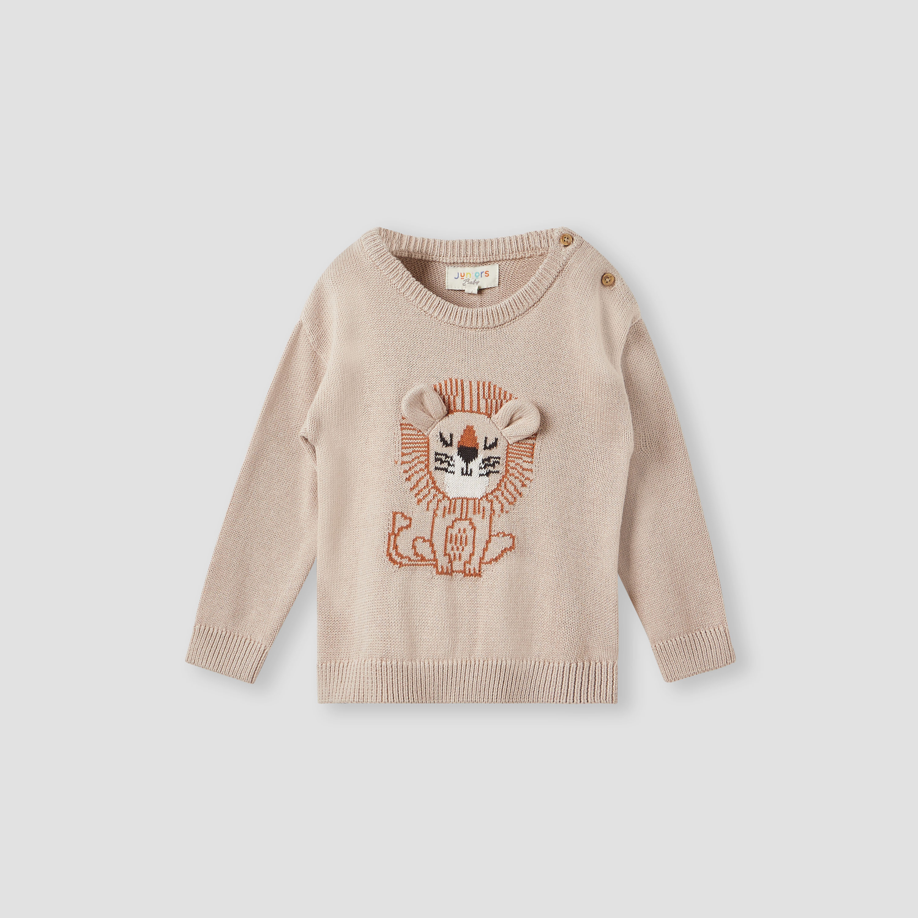 Juniors Lion Motif Sweater and Joggers Set-baby-boys-clothing-winterwear-setsandcoords-image-2