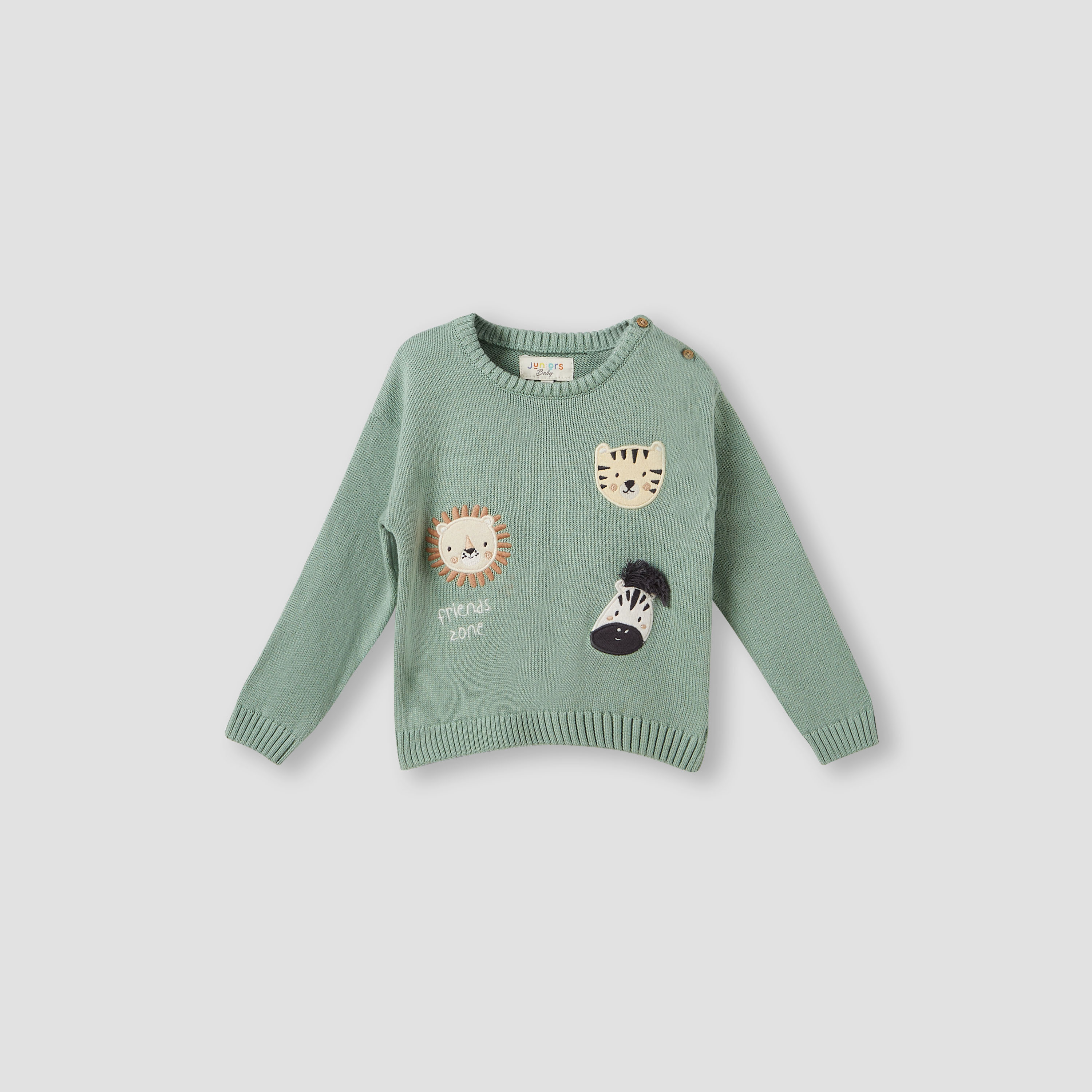 Juniors Animal Applique Sweater and Joggers Set-baby-boys-clothing-winterwear-setsandcoords-image-2