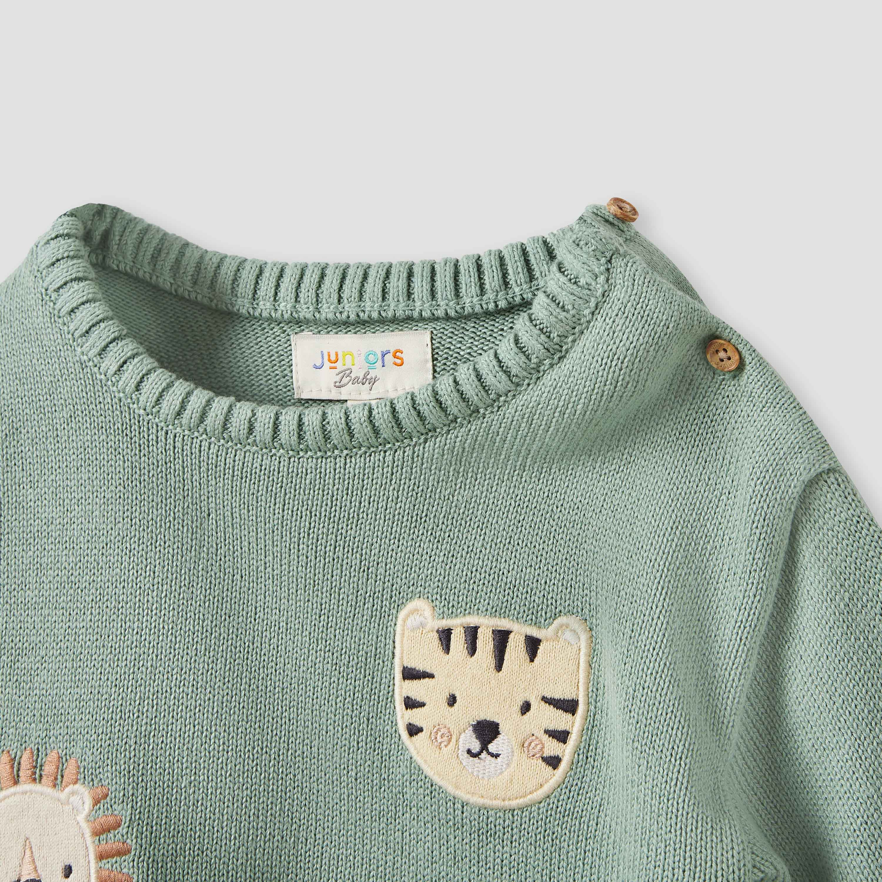 Juniors Animal Applique Sweater and Joggers Set-baby-boys-clothing-winterwear-setsandcoords-image-4