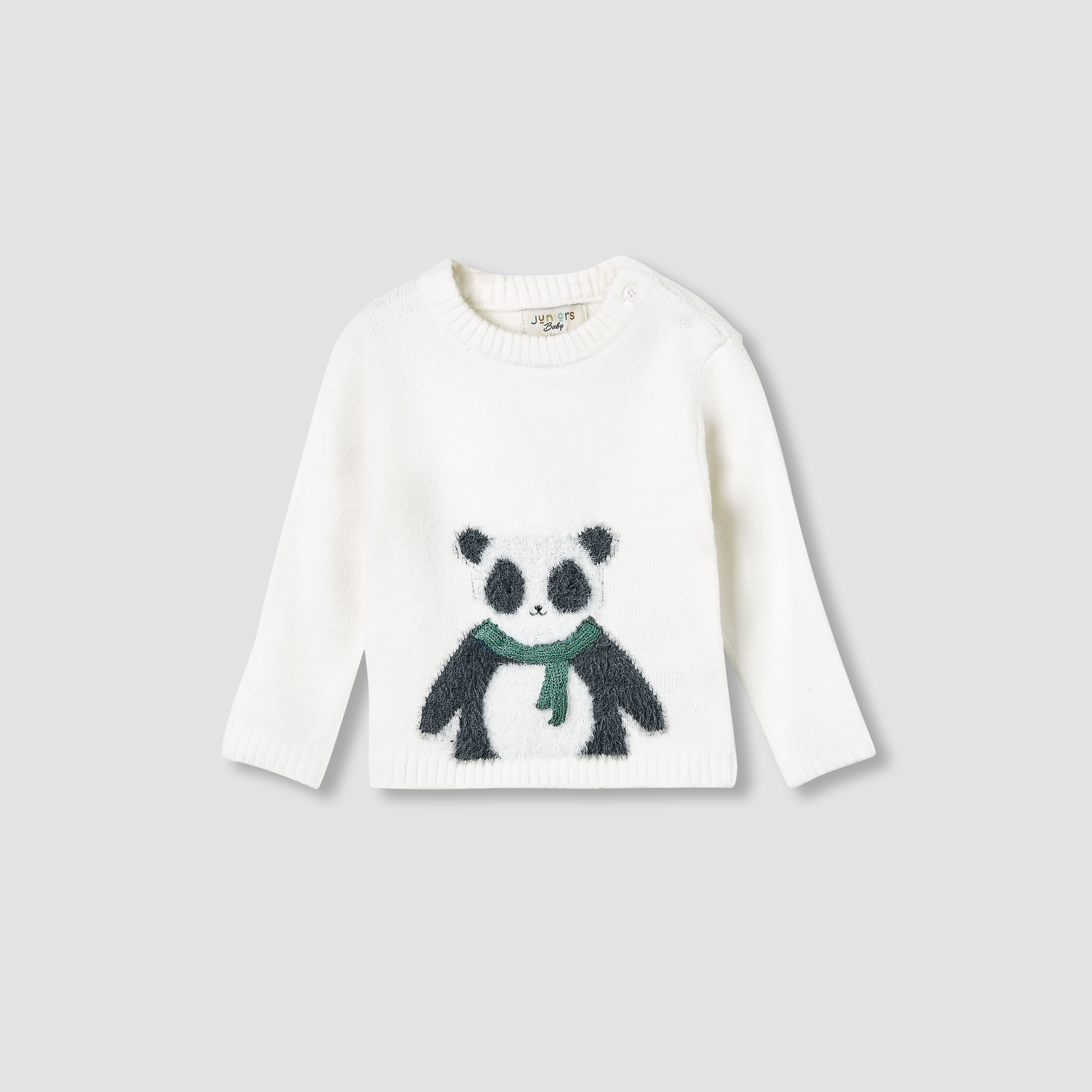 Juniors Boys Sweater and Pants Set with Panda Detail - Polyester Blend - Long Sleeves - Crew Neck-baby-boys-clothing-winterwear-setsandcoords-image-2