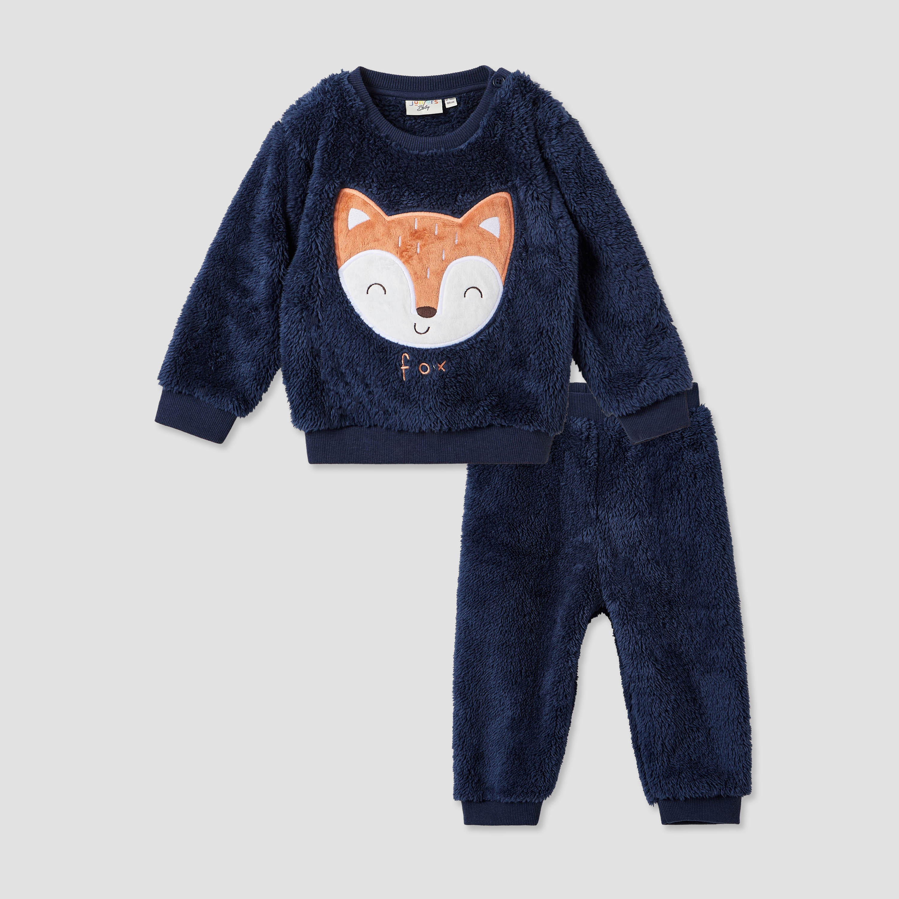 Juniors Fox Applique Sweatshirt and Joggers Set-baby-boys-clothing-winterwear-setsandcoords-image-1