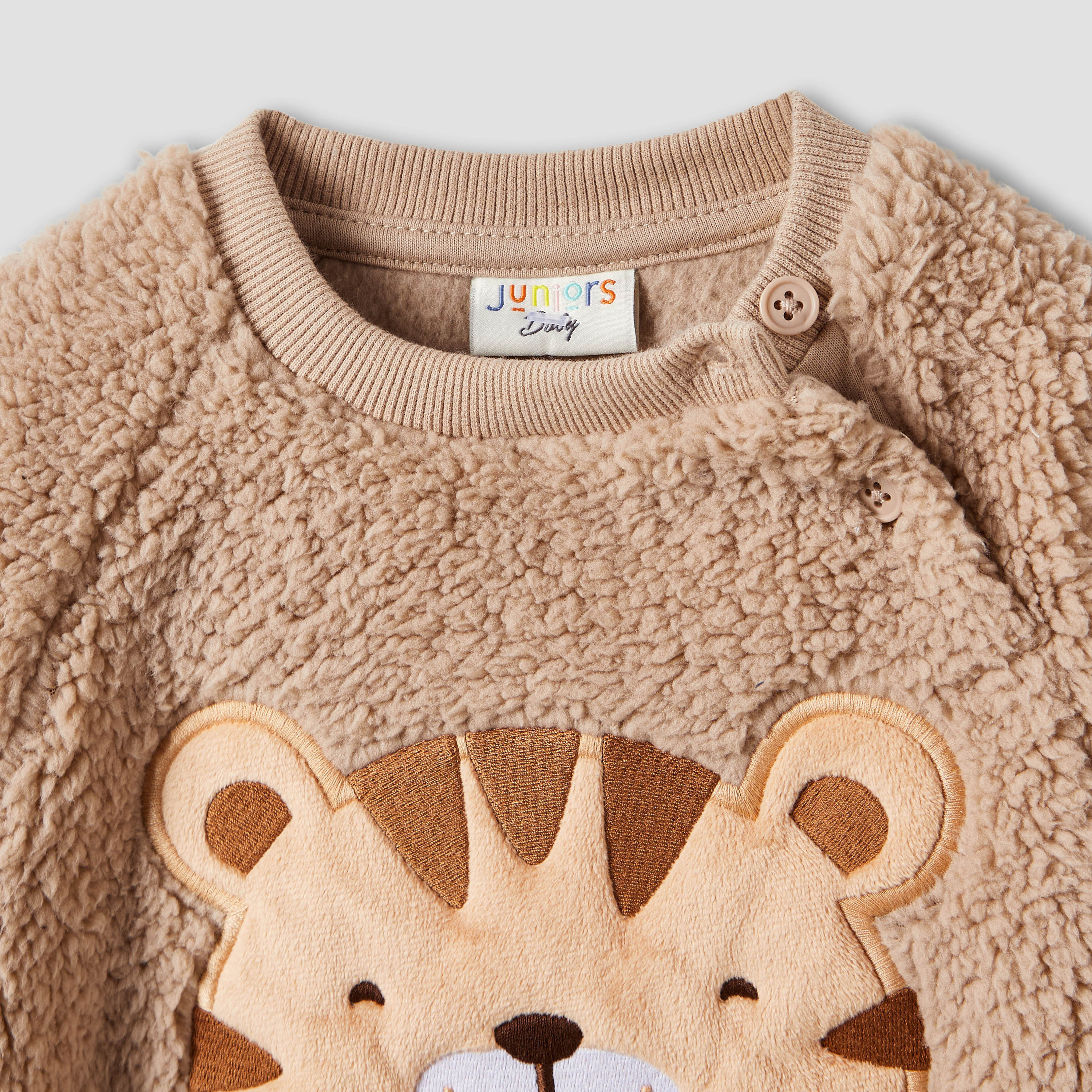Juniors Tiger Applique Sweatshirt and Joggers Set-baby-boys-clothing-winterwear-setsandcoords-image-4