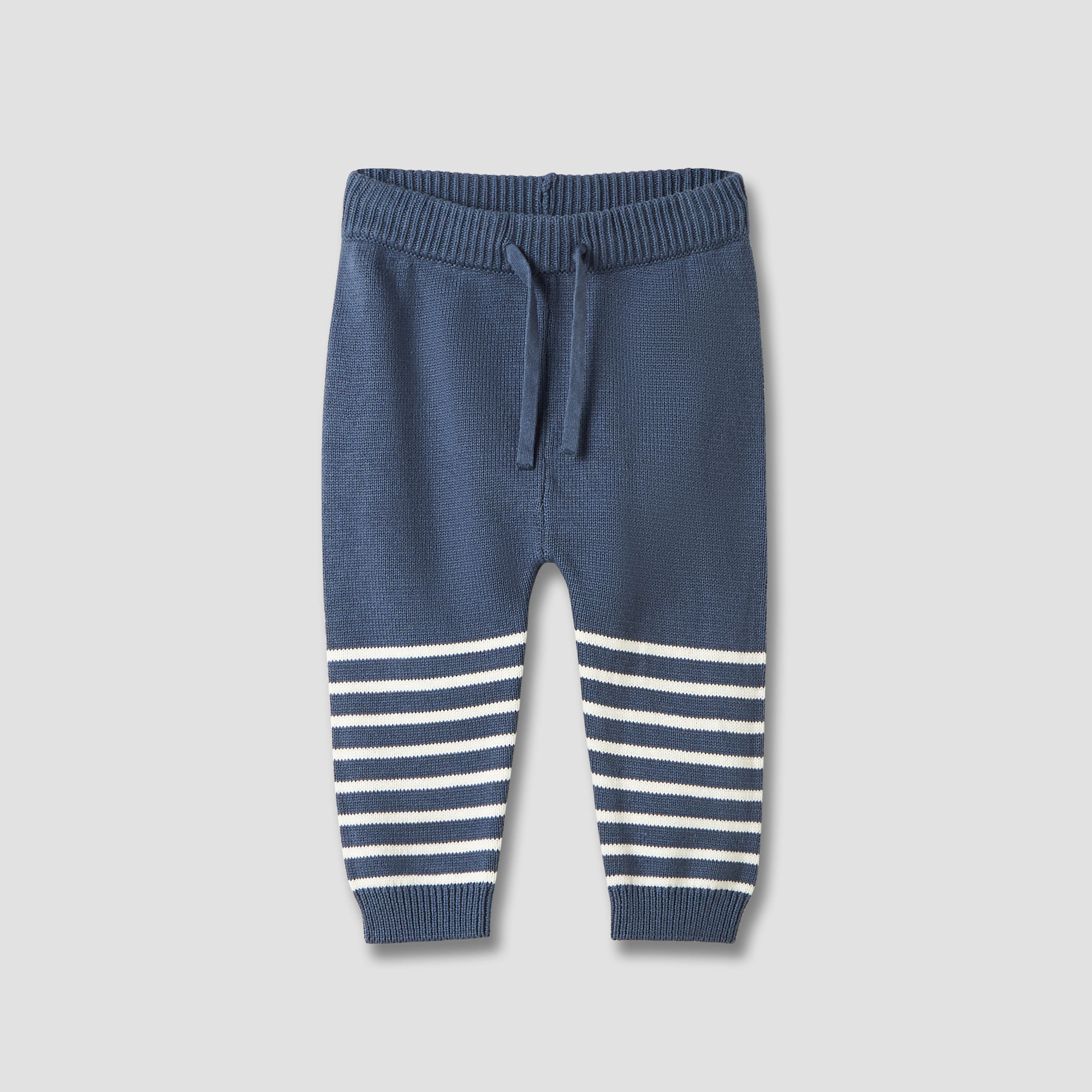 Juniors Striped Hooded Cardigan and Joggers Set-baby-boys-clothing-winterwear-setsandcoords-image-3