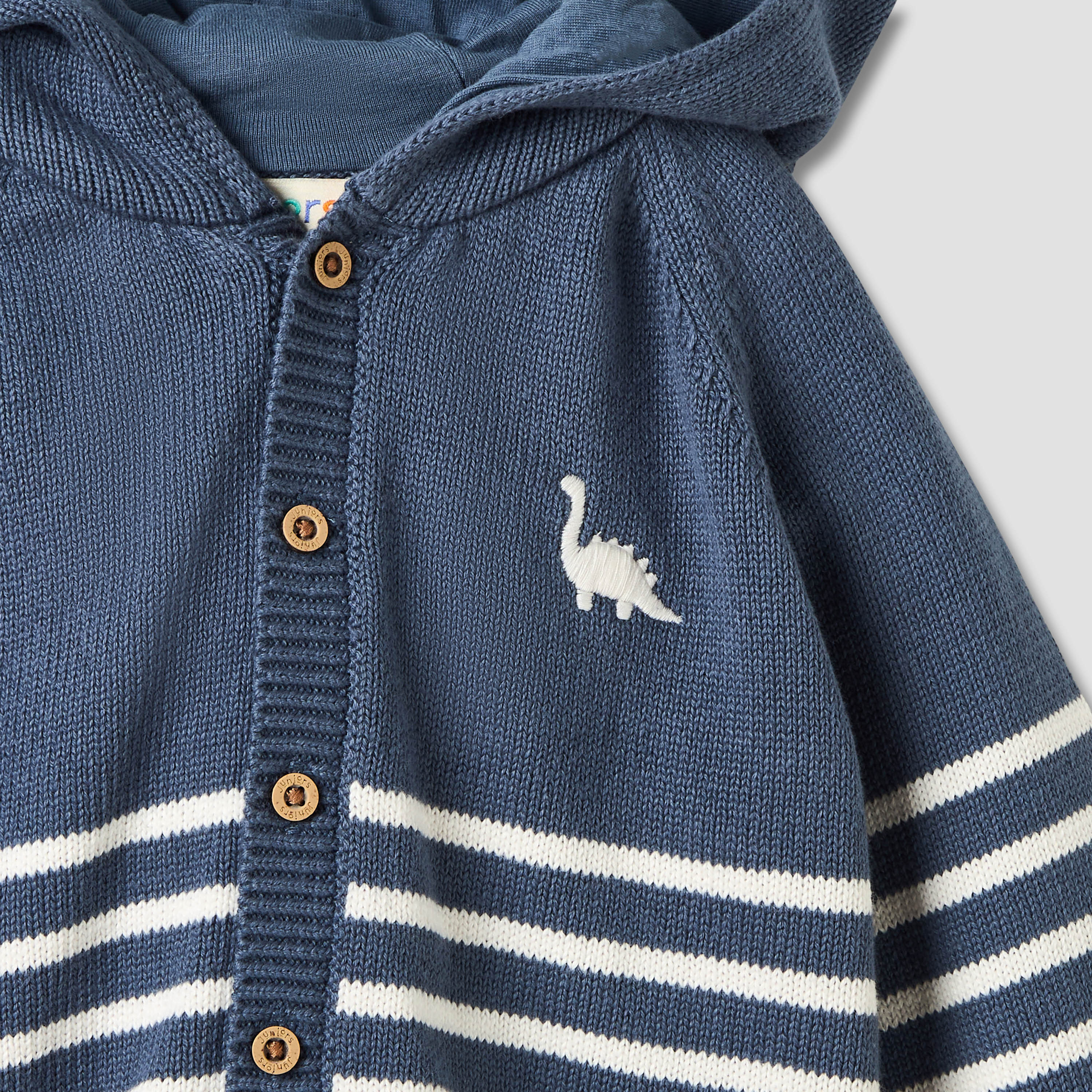 Juniors Striped Hooded Cardigan and Joggers Set-baby-boys-clothing-winterwear-setsandcoords-image-4