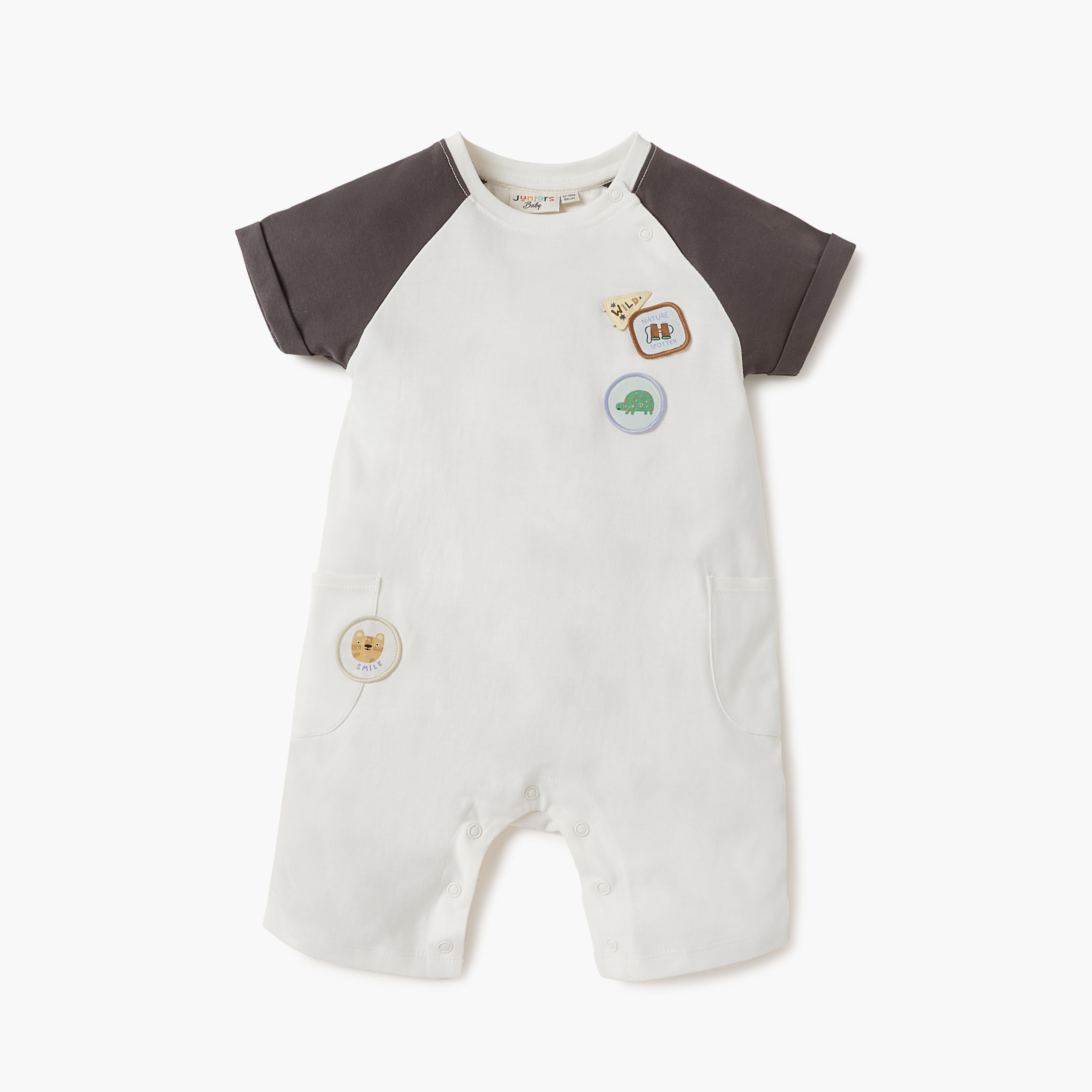 Juniors Assorted Romper with Short Sleeves and Button Closure - Set of 2-baby-boys-clothing-rompers-image-3