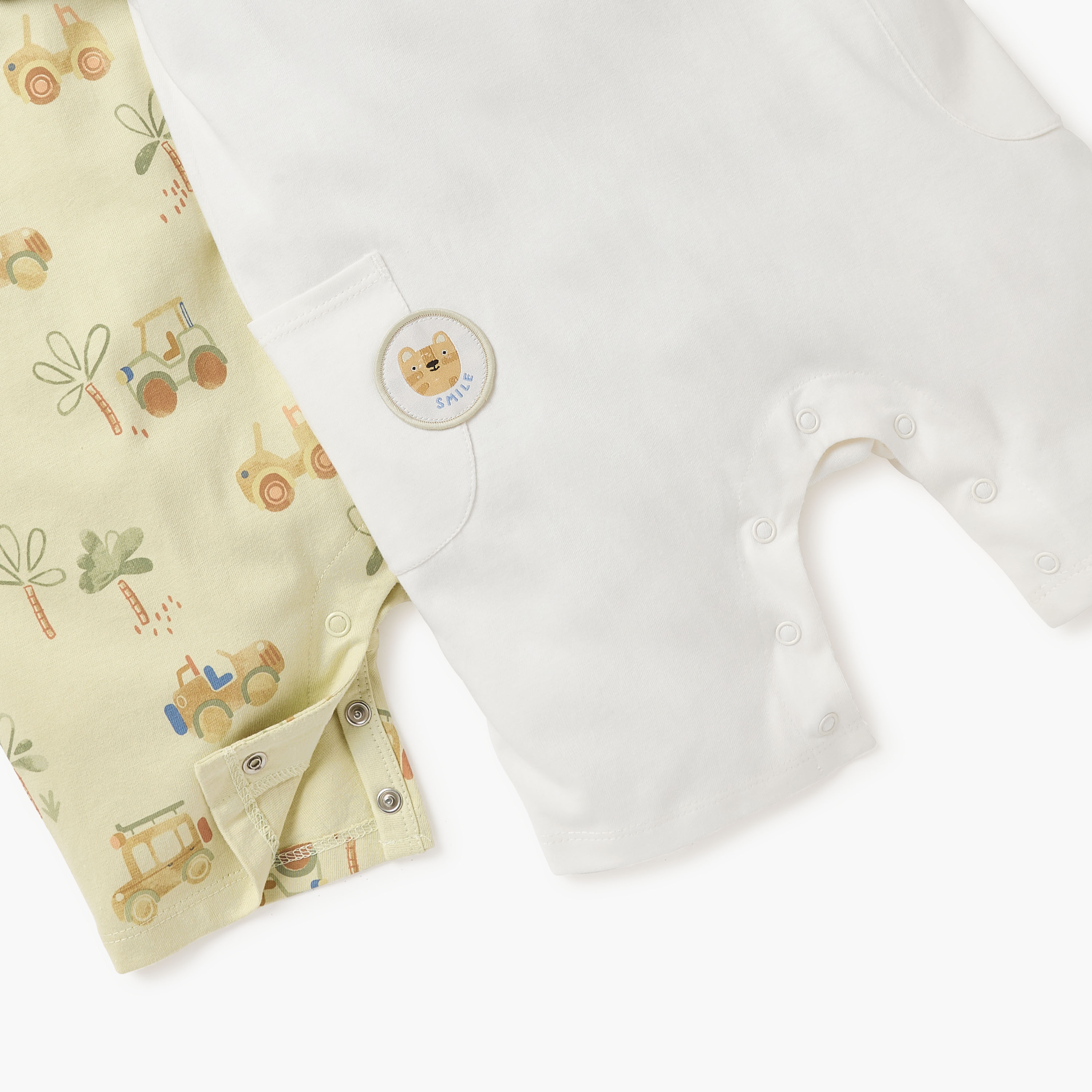 Juniors Assorted Romper with Short Sleeves and Button Closure - Set of 2-baby-boys-clothing-rompers-image-5