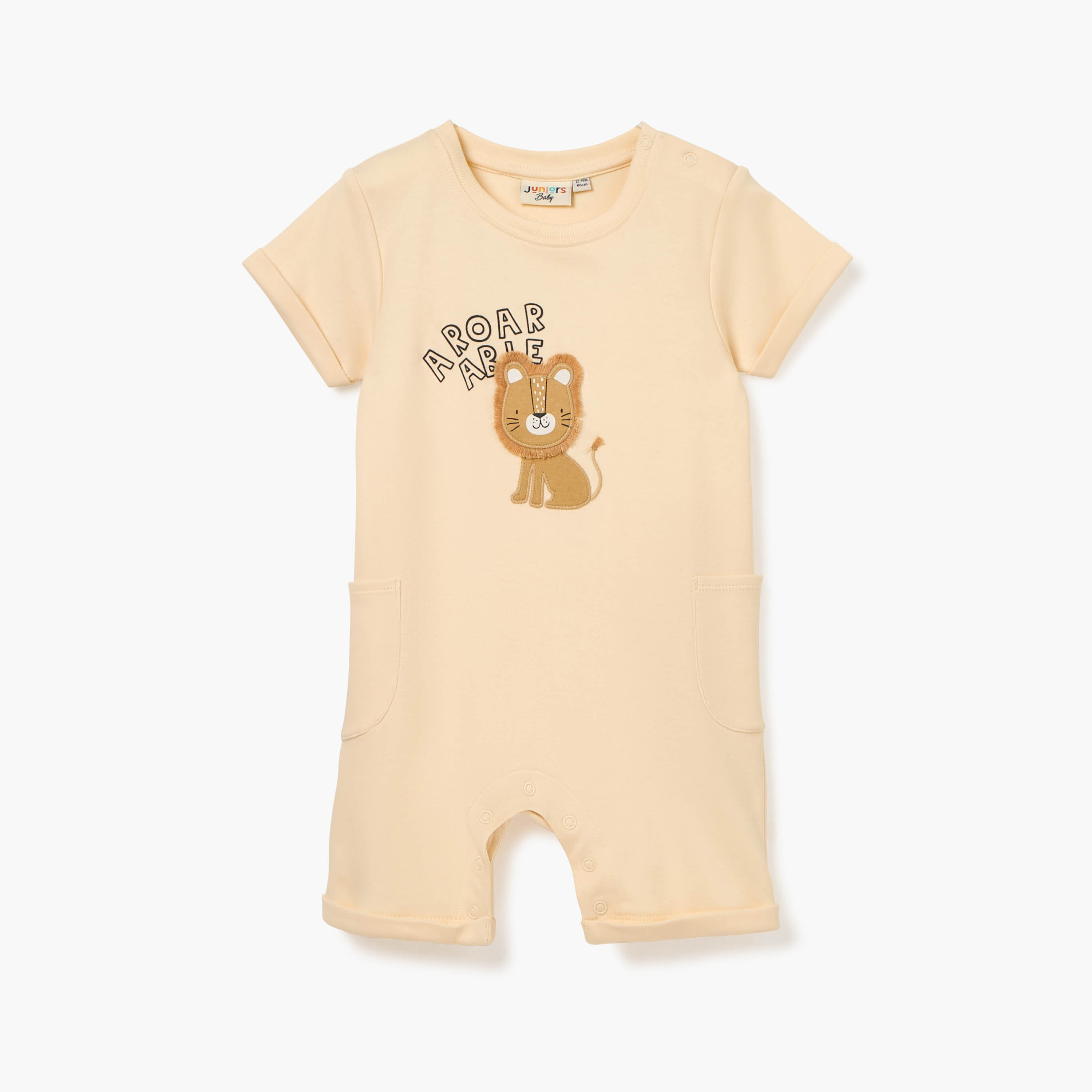 أفرول بتطريز أسد وأكمام قصيرة وأزرار إغلاق من جونيورز-baby-boys-clothing-rompers-image-4