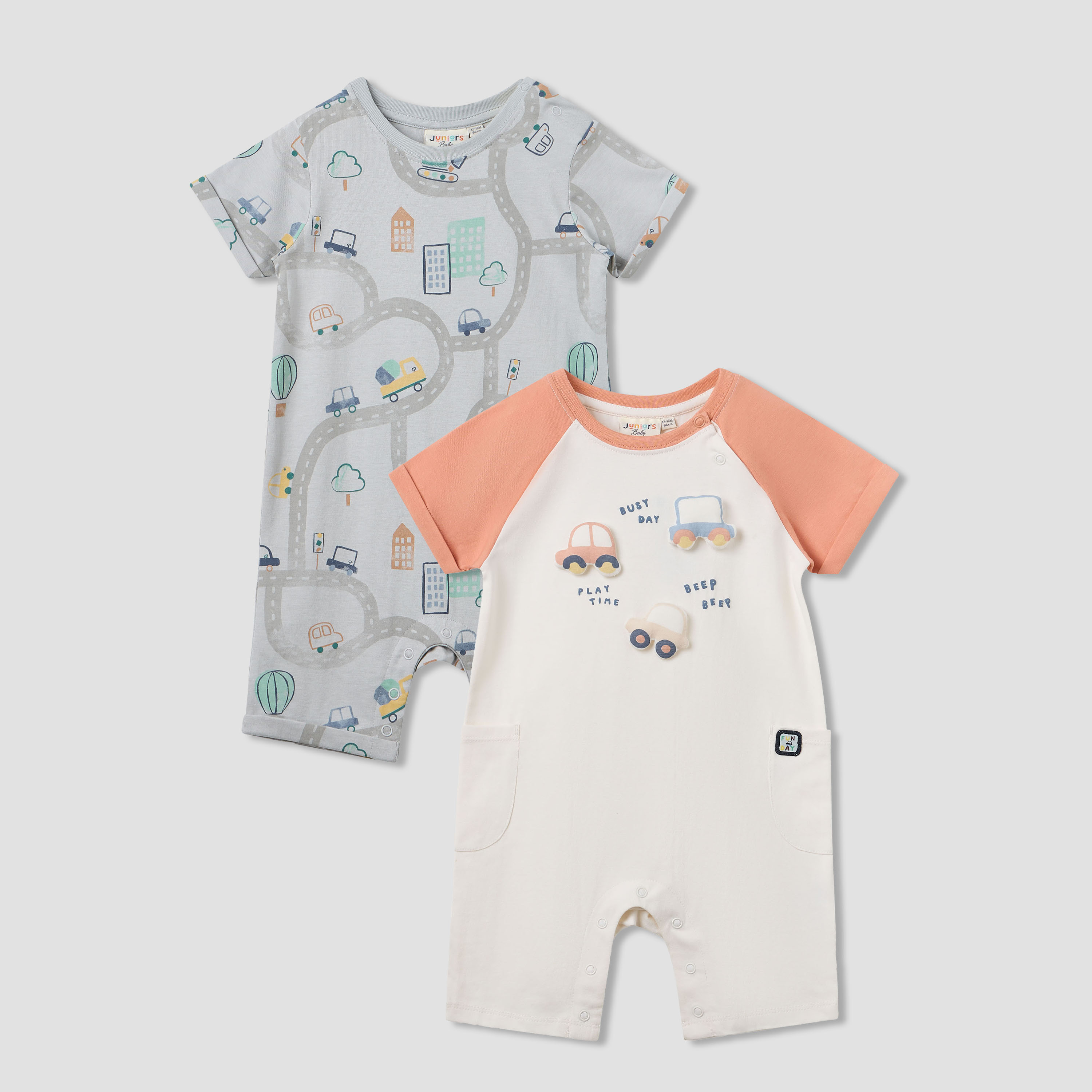 أفرول بطبعات بأكمام قصيرة قطعتين من جونيورز-baby-boys-clothing-rompers-image-7