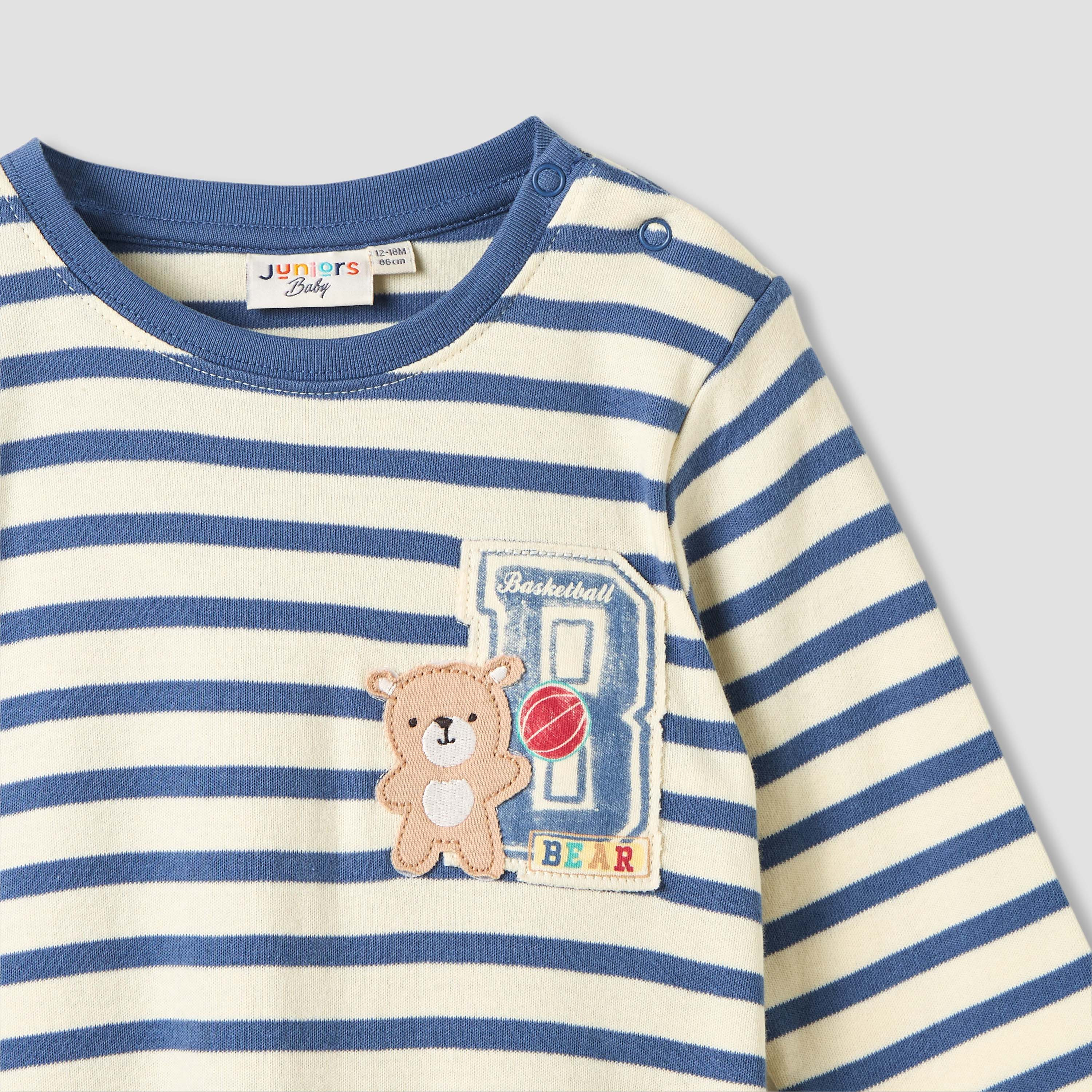 رومبر بأكمام طويلة وزخارف من جونيورز - طقم من قطعتين-baby-boys-clothing-rompers-image-3