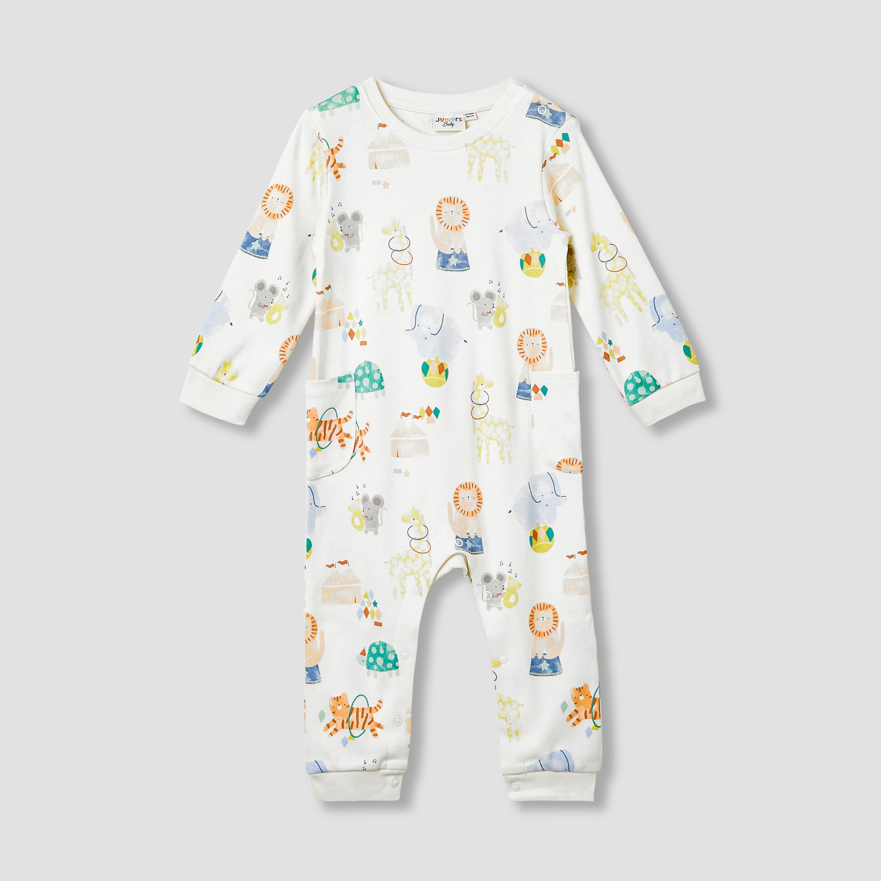 Juniors Printed Sleepsuit with Long Sleeves - Set of 2-baby-boys-clothing-rompers-image-2