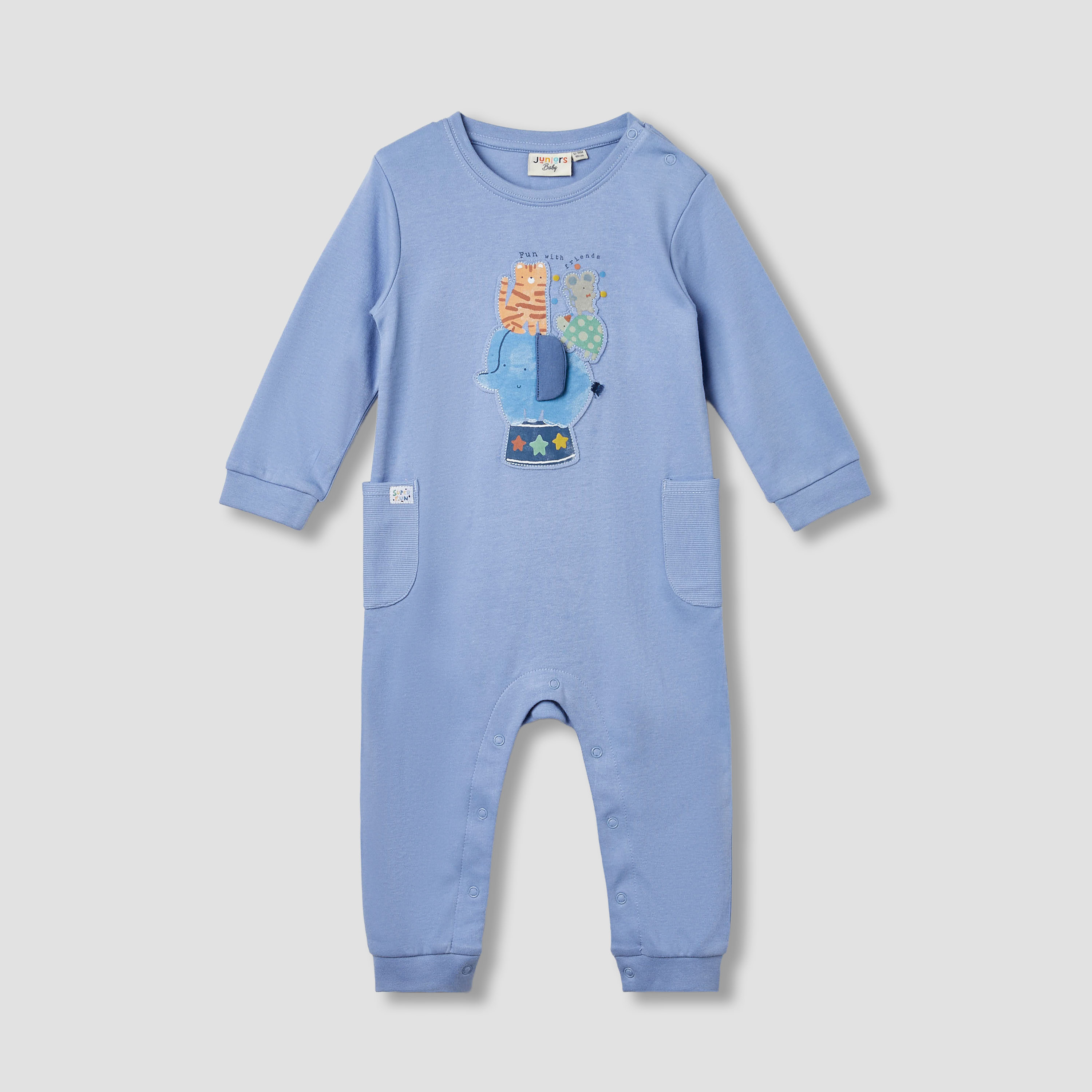 Juniors Printed Sleepsuit with Long Sleeves - Set of 2-baby-boys-clothing-rompers-image-3