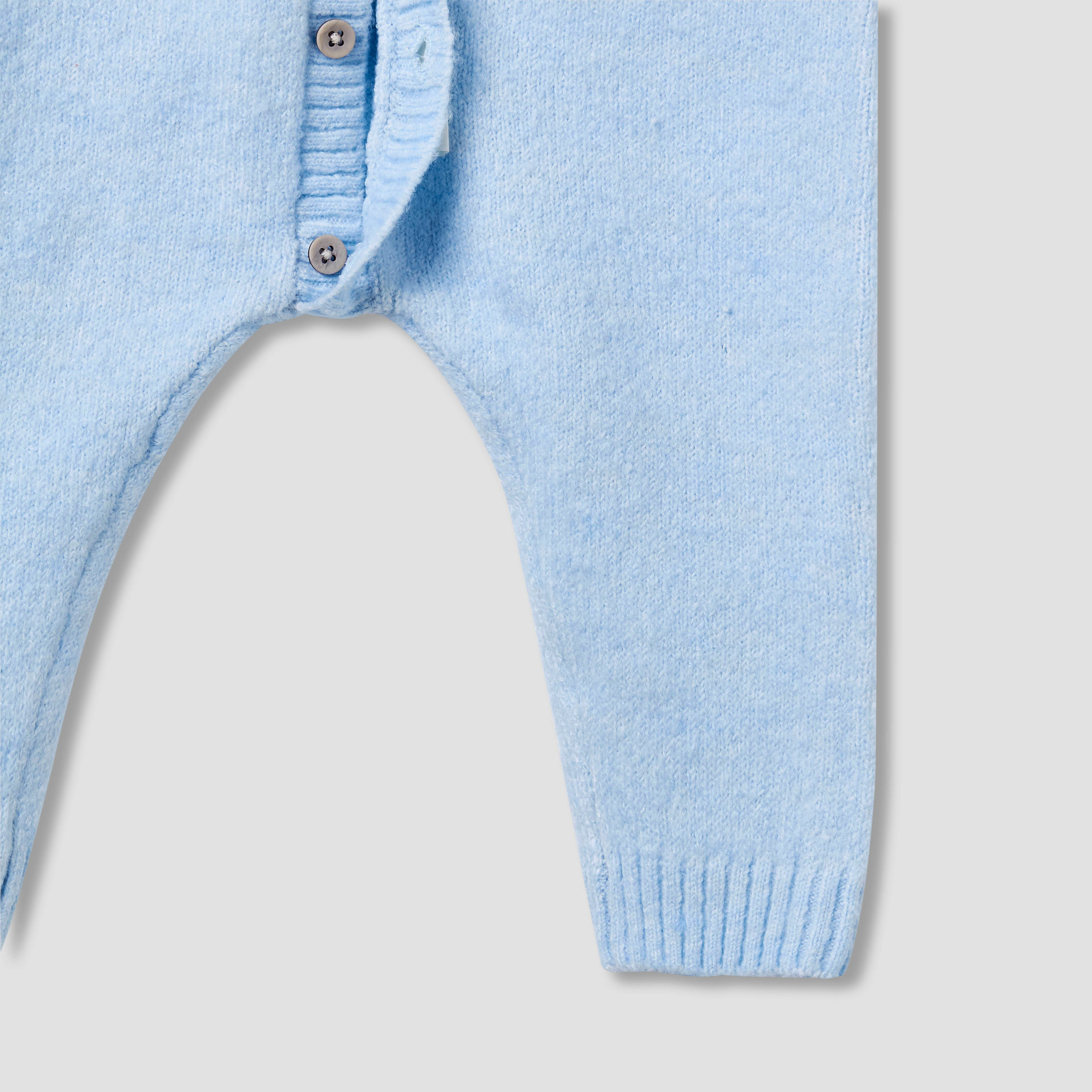 Juniors Round Neck Romper with Button Closure - Polyester Blend - Long Sleeves-baby-boys-clothing-rompers-image-4
