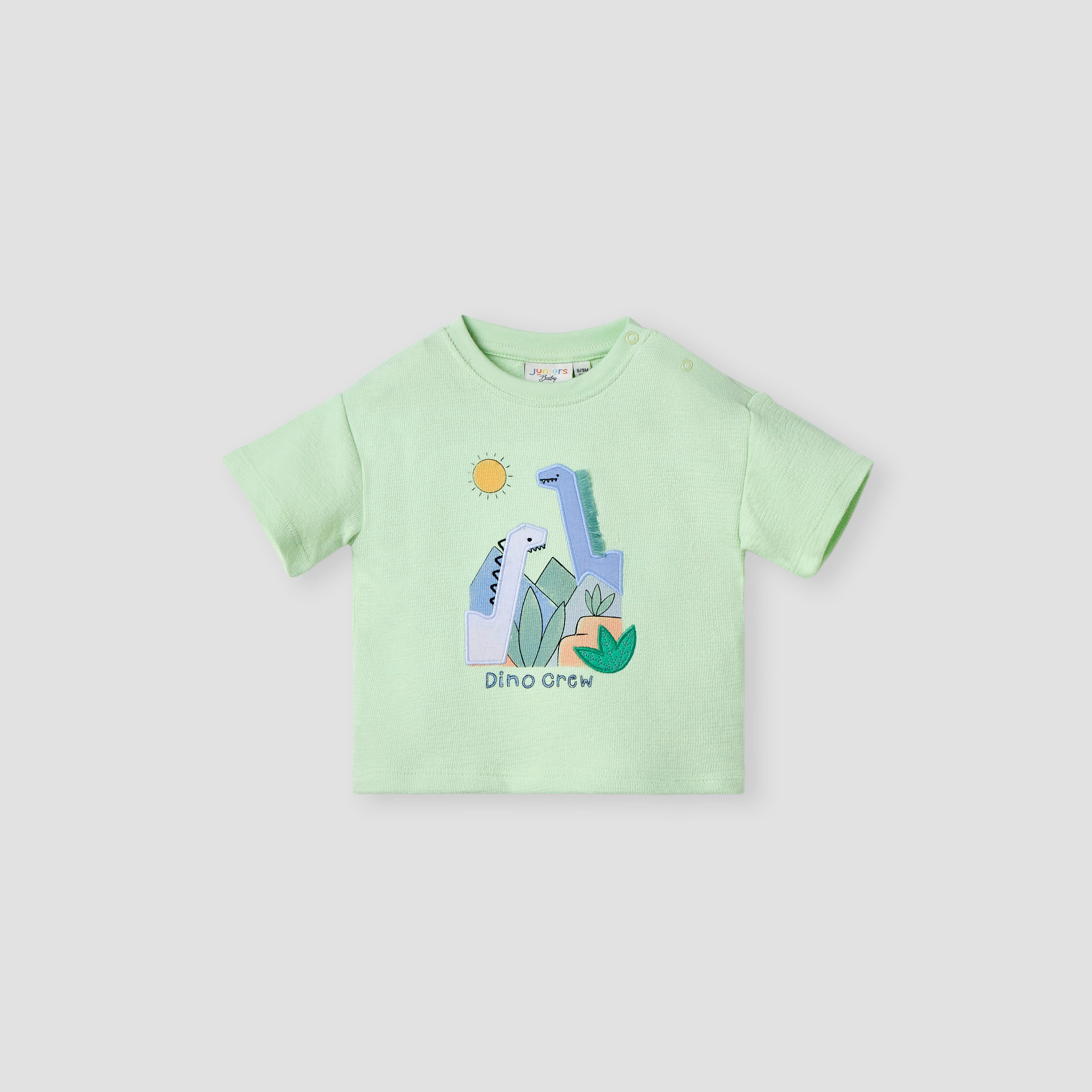 Juniors Dinosaur Applique T-shirt with Short Sleeves-baby-boys-clothing-tshirtsandpolos-image-1