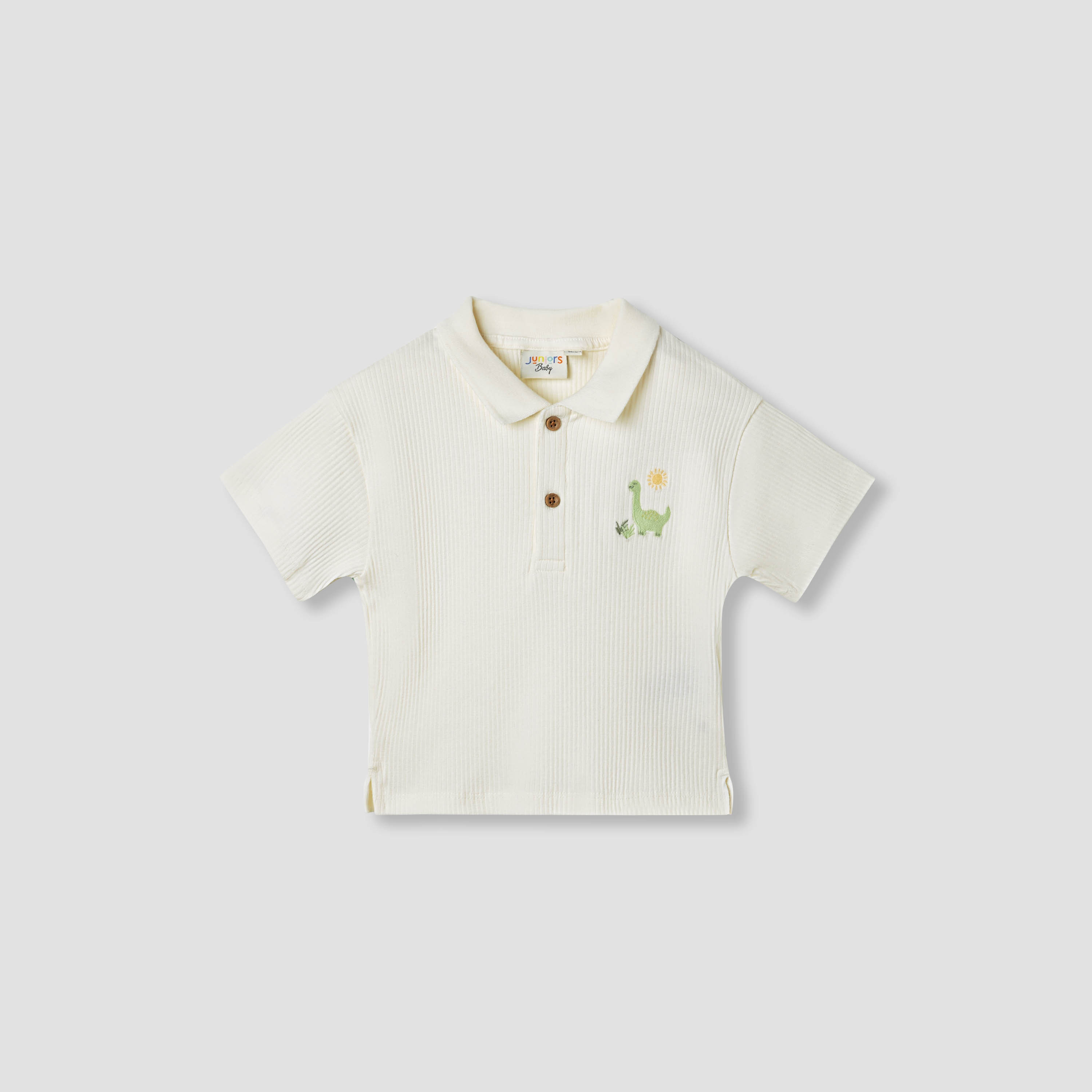 Juniors Textured Polo T-shirt with Short Sleeves-baby-boys-clothing-tshirtsandpolos-image-1