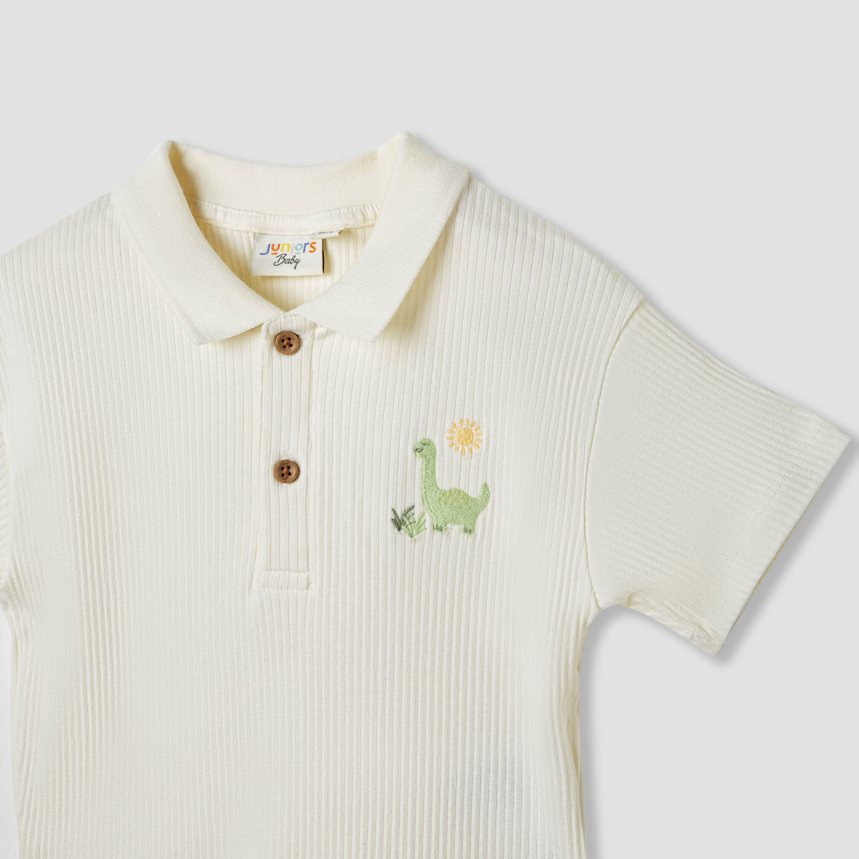 Juniors Textured Polo T-shirt with Short Sleeves-baby-boys-clothing-tshirtsandpolos-image-3