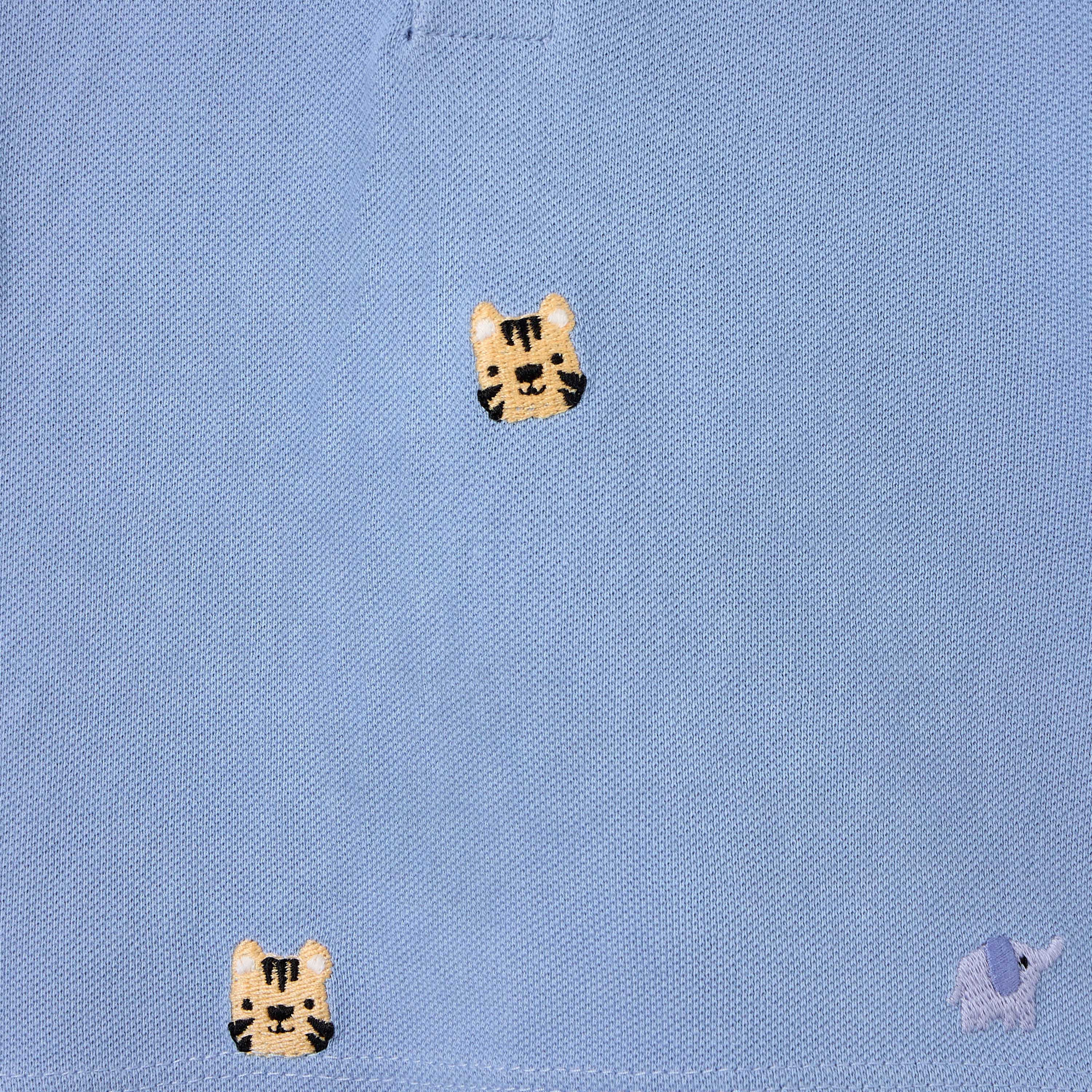 Juniors Animal Embroidered Polo T-shirt with Short Sleeves-baby-boys-clothing-tshirtsandpolos-image-4