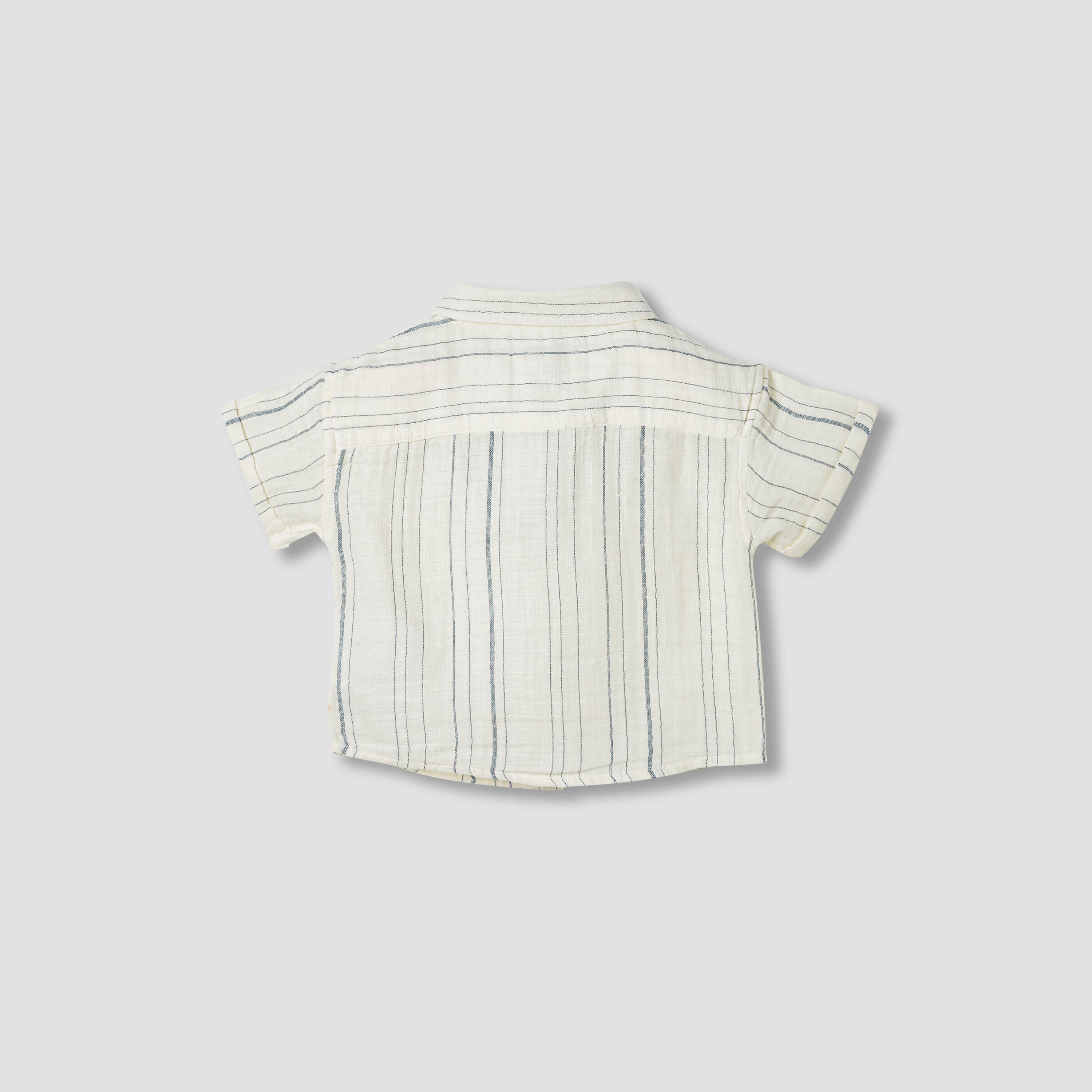 Juniors Striped Shirt with Short Sleeves-baby-boys-clothing-shirts-image-2