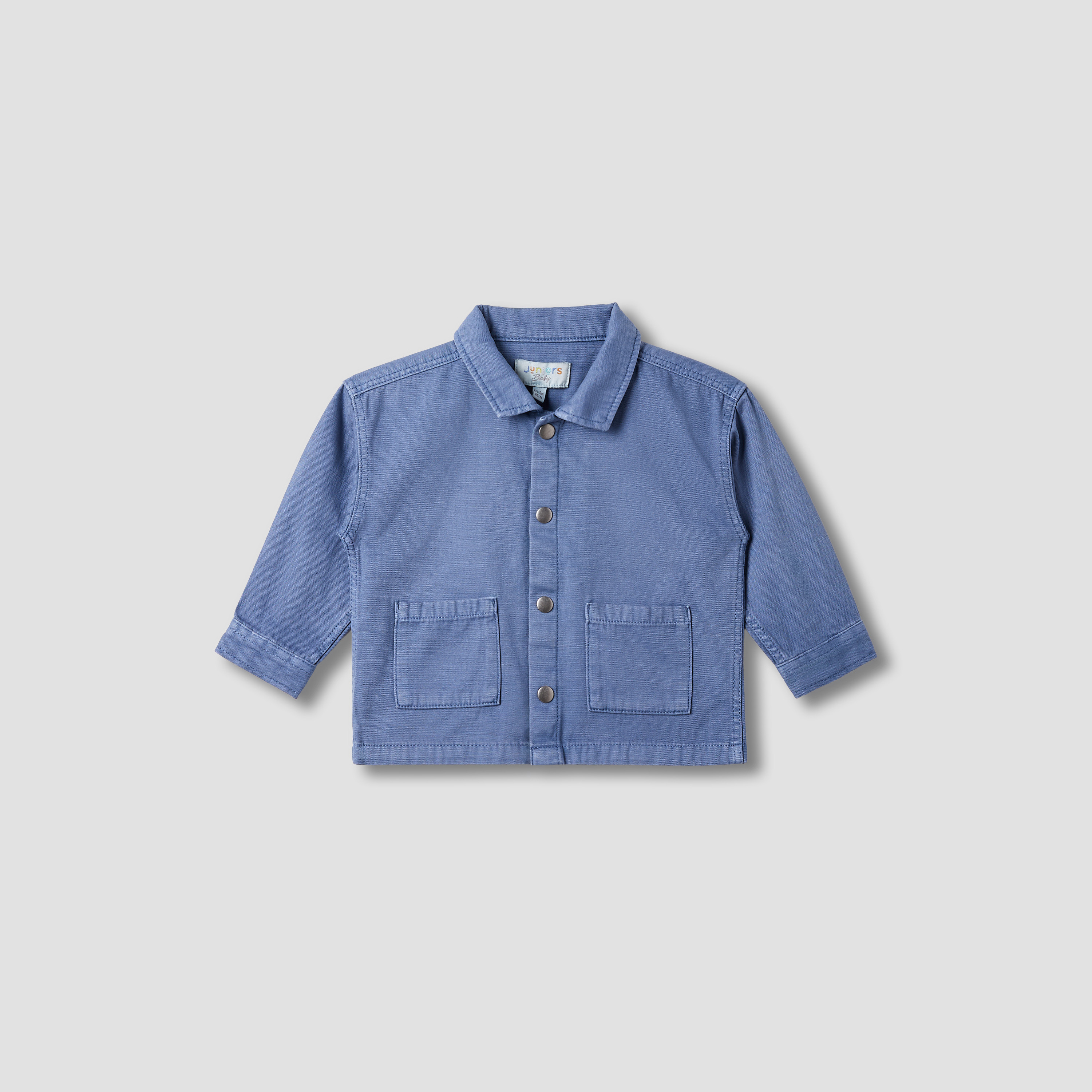 Juniors Denim Shirt with Collar-baby-boys-clothing-shirts-image-1