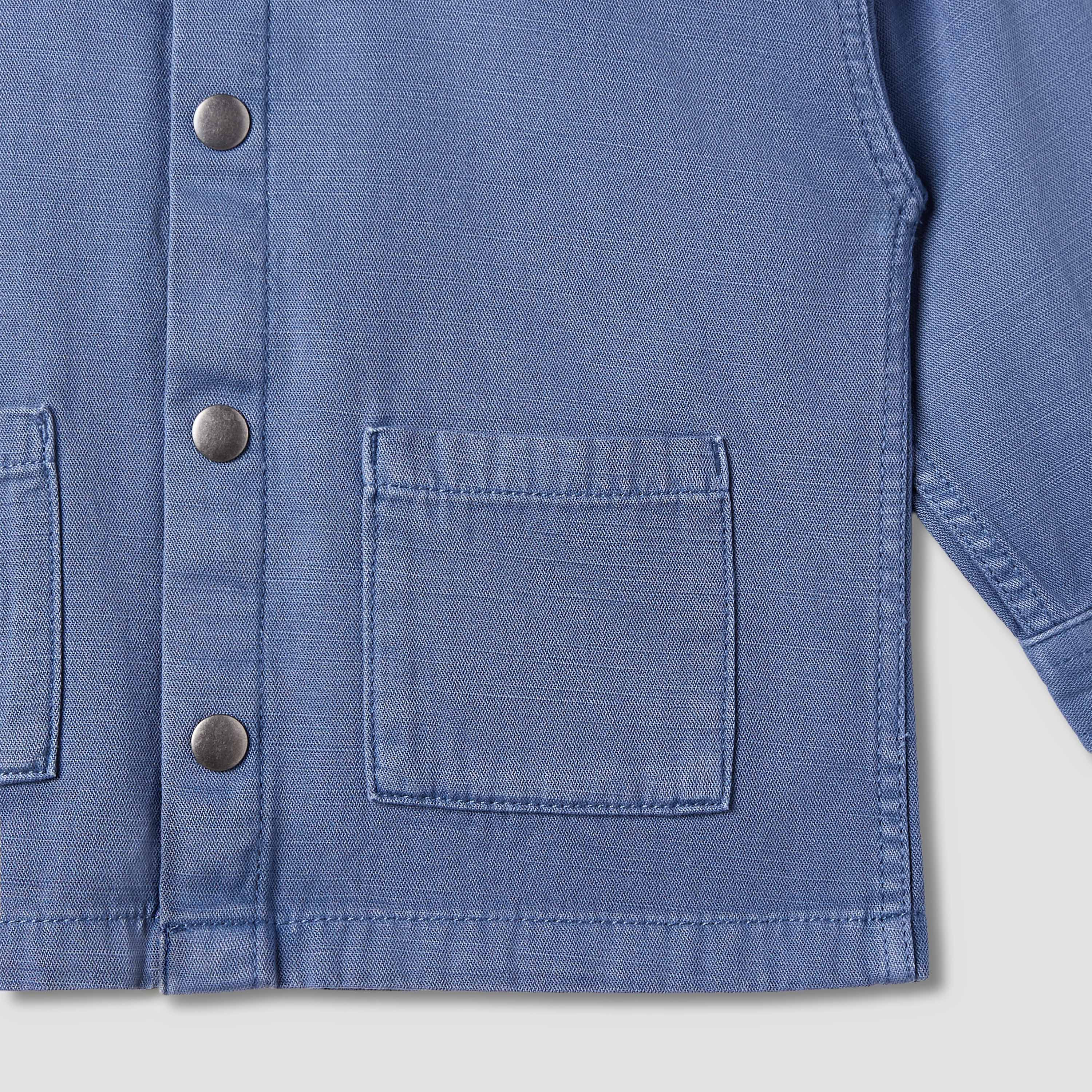 Juniors Denim Shirt with Collar-baby-boys-clothing-shirts-image-4