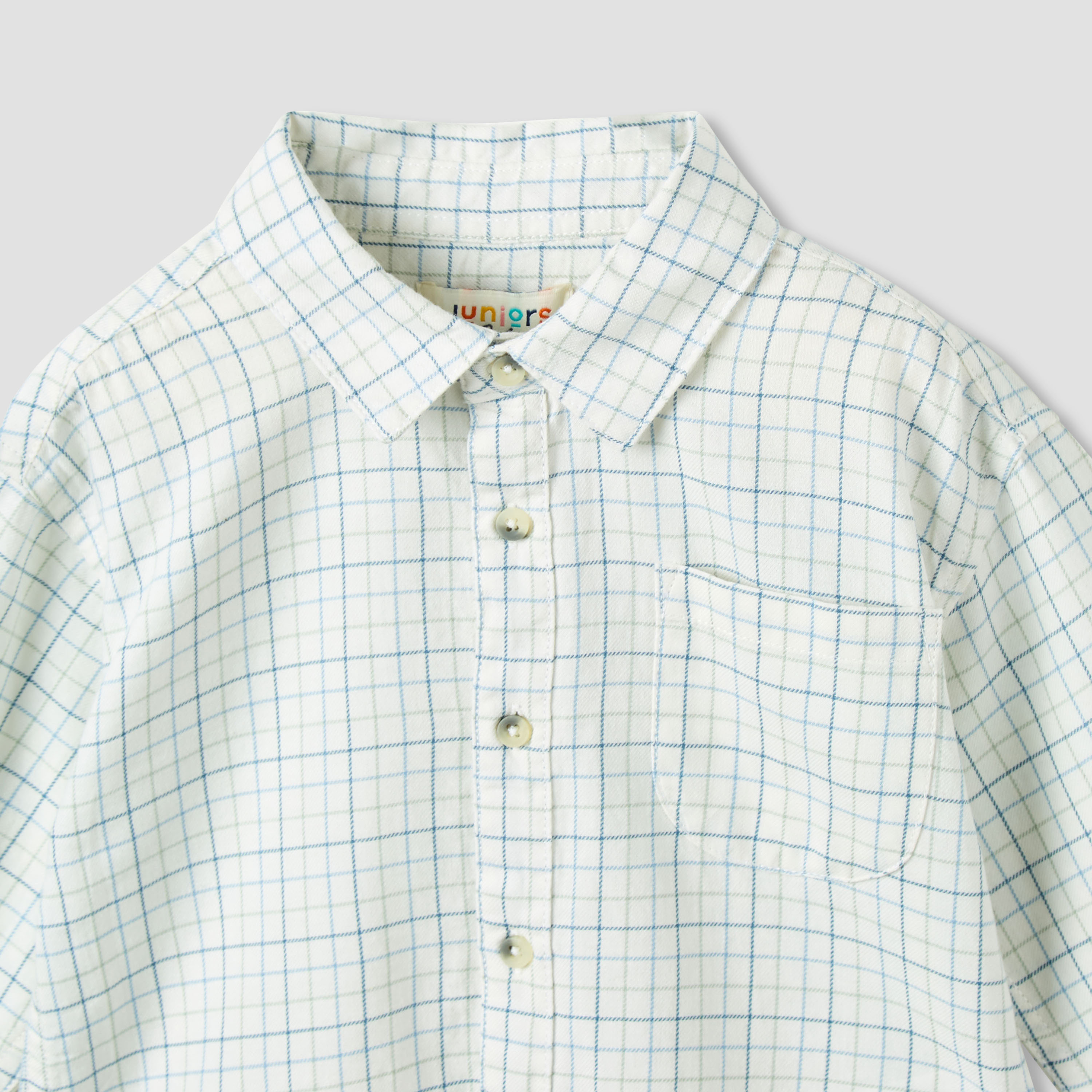 Juniors Boys Collared Neck Shirt with Pocket - Cotton - Long Sleeves-baby-boys-clothing-shirts-image-4