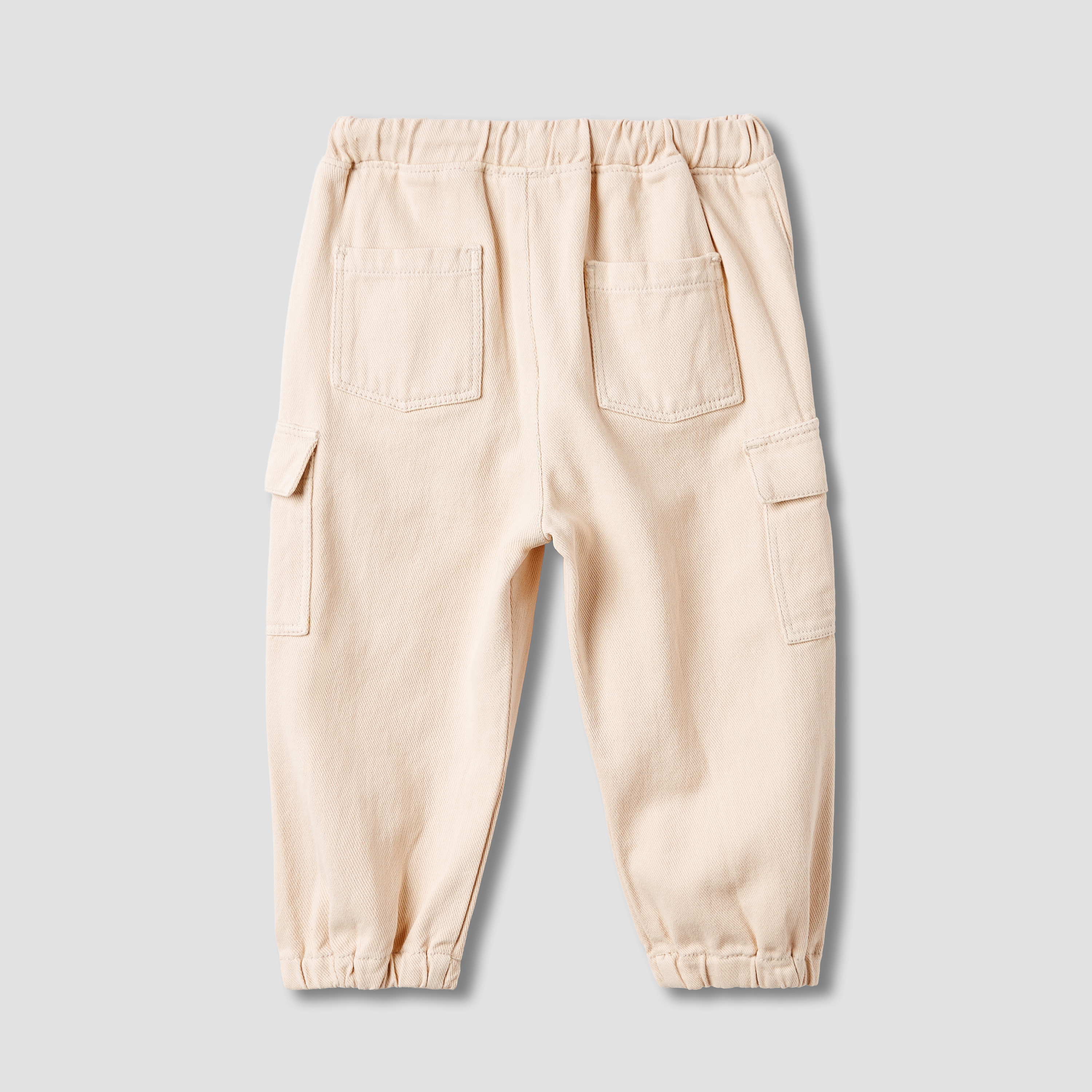 Juniors Solid Cargo Joggers with Pockets-baby-boys-clothing-bottoms-joggersandtrackpants-image-2