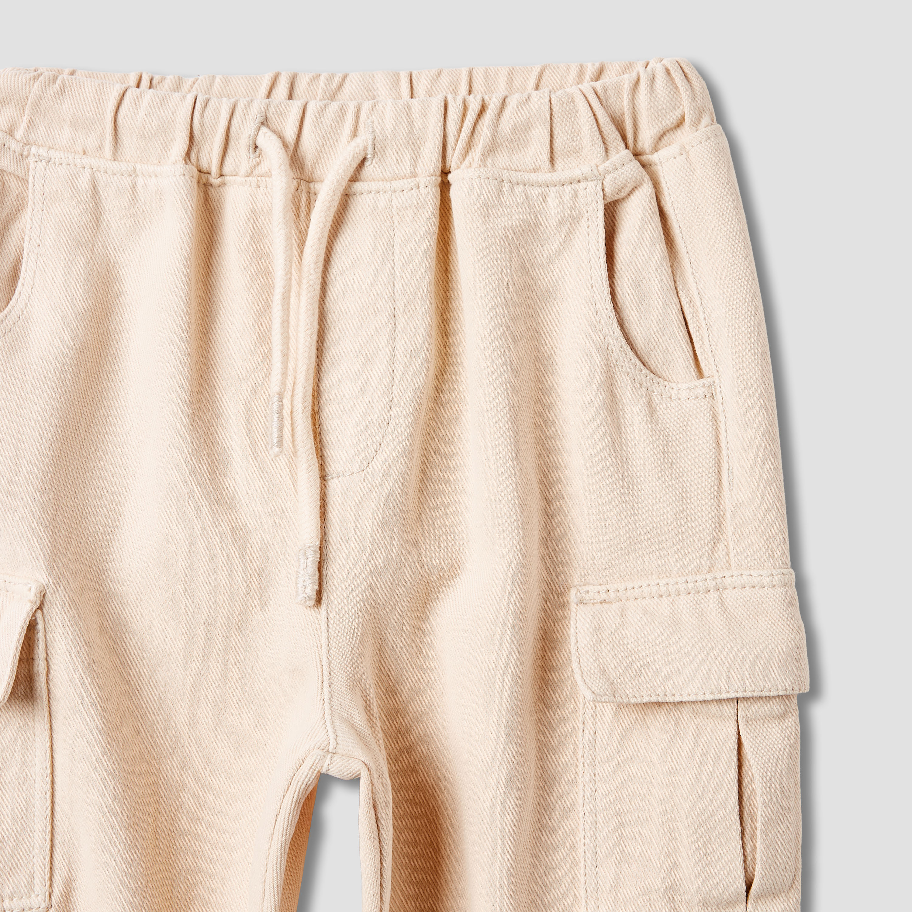 Juniors Solid Cargo Joggers with Pockets-baby-boys-clothing-bottoms-joggersandtrackpants-image-4