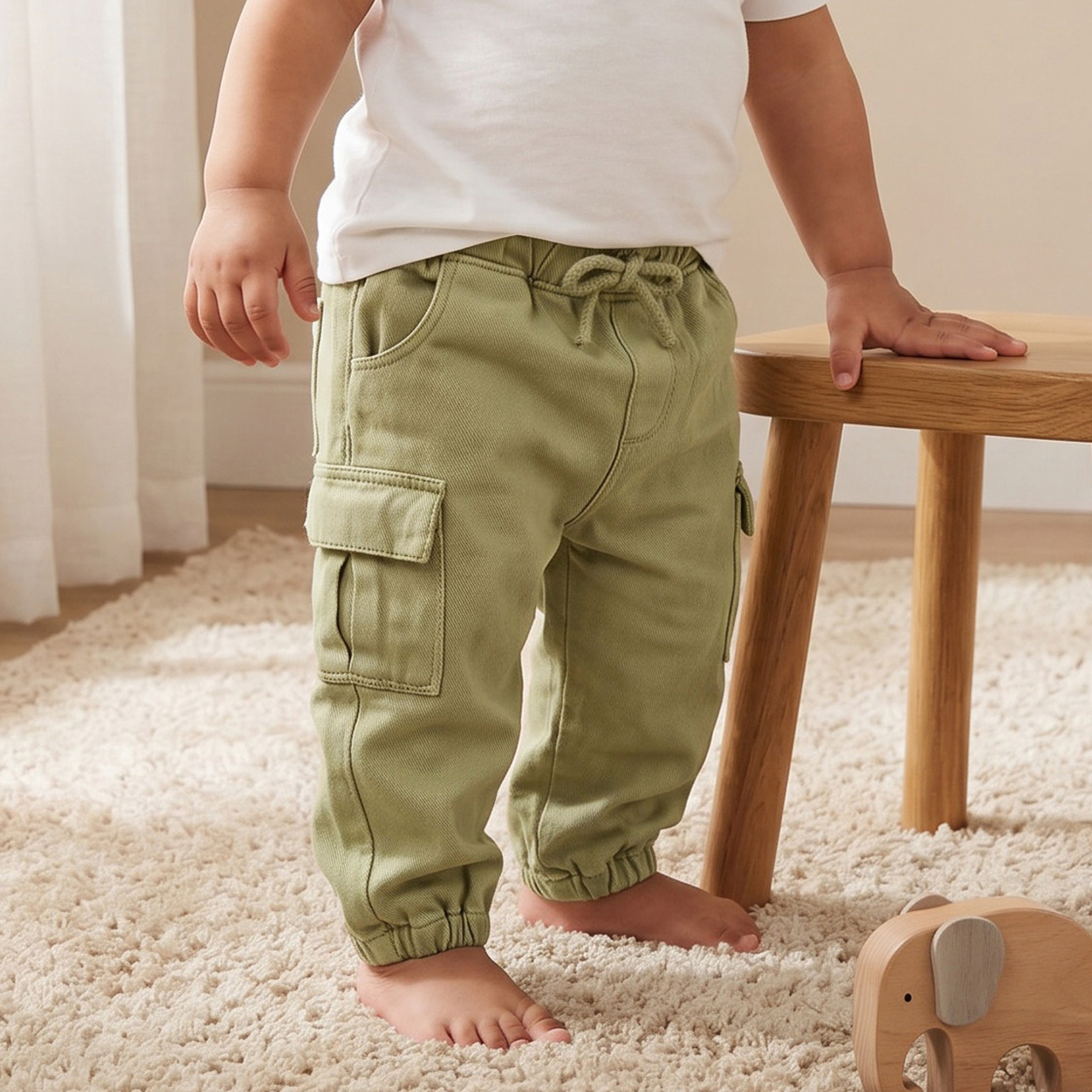 Juniors Joggers with Cargo Pockets, Drawstring Waistband-baby-boys-clothing-bottoms-joggersandtrackpants-image-1