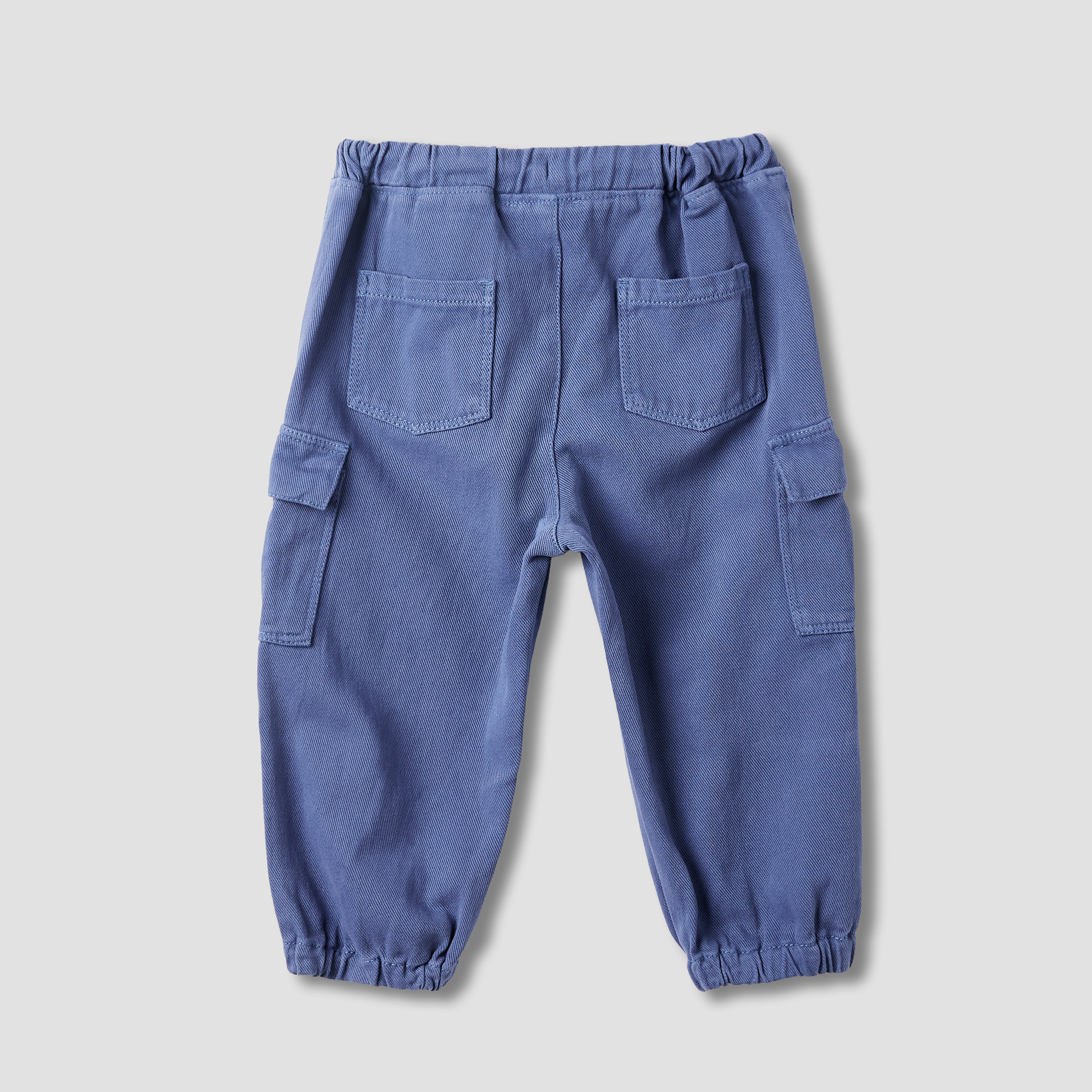 Juniors Solid Cargo Joggers with Pockets-baby-boys-clothing-bottoms-joggersandtrackpants-image-2