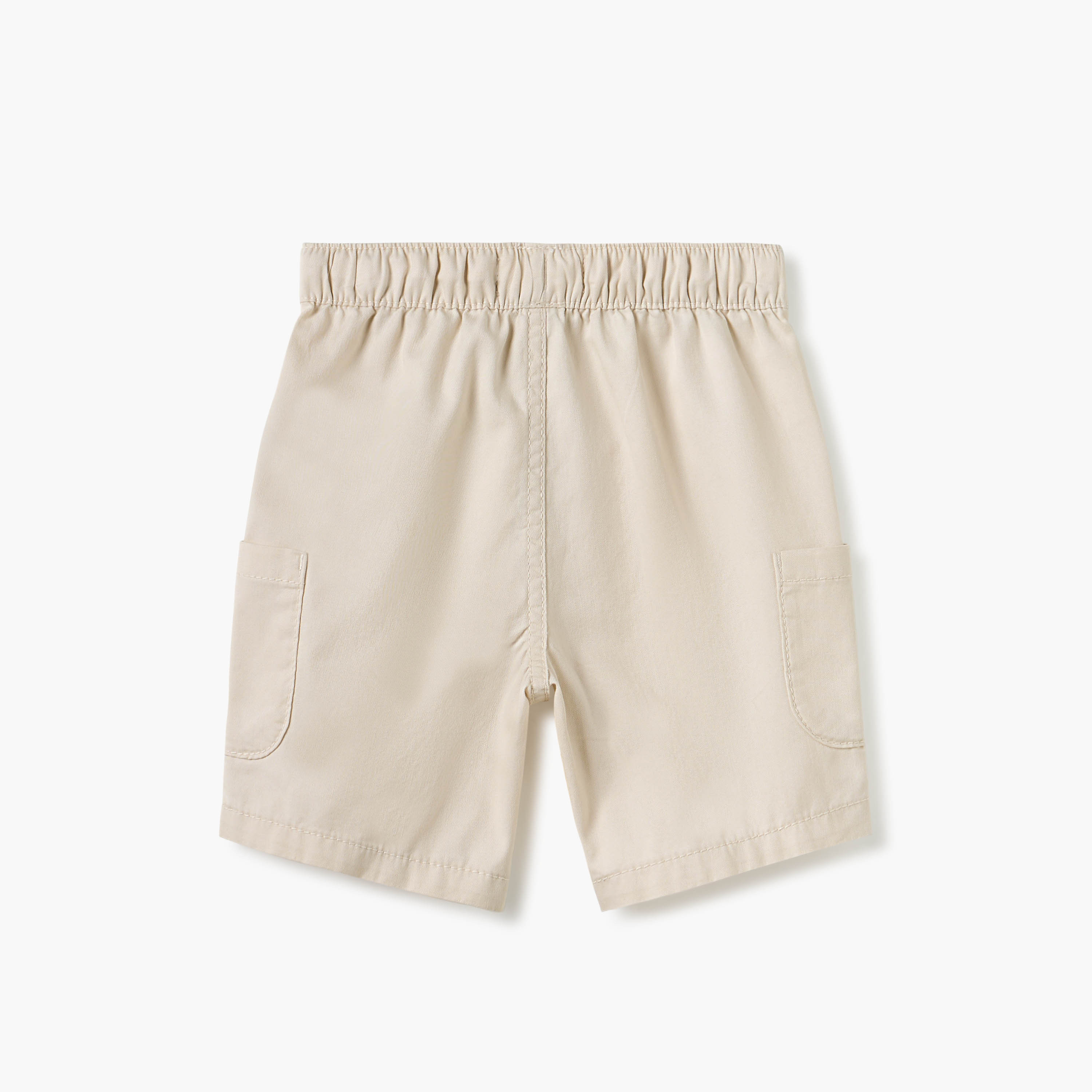 Juniors Solid Shorts with Elasticated Waistband and Pockets-baby-boys-clothing-bottoms-shorts-image-2