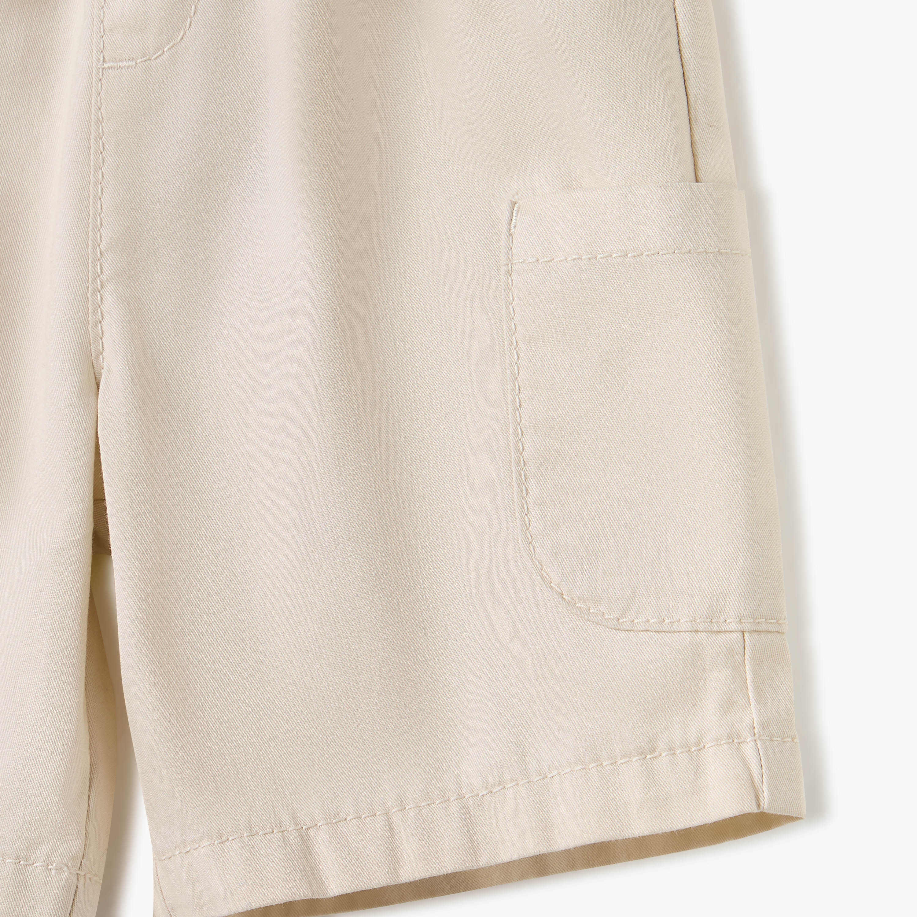 Juniors Solid Shorts with Elasticated Waistband and Pockets-baby-boys-clothing-bottoms-shorts-image-4