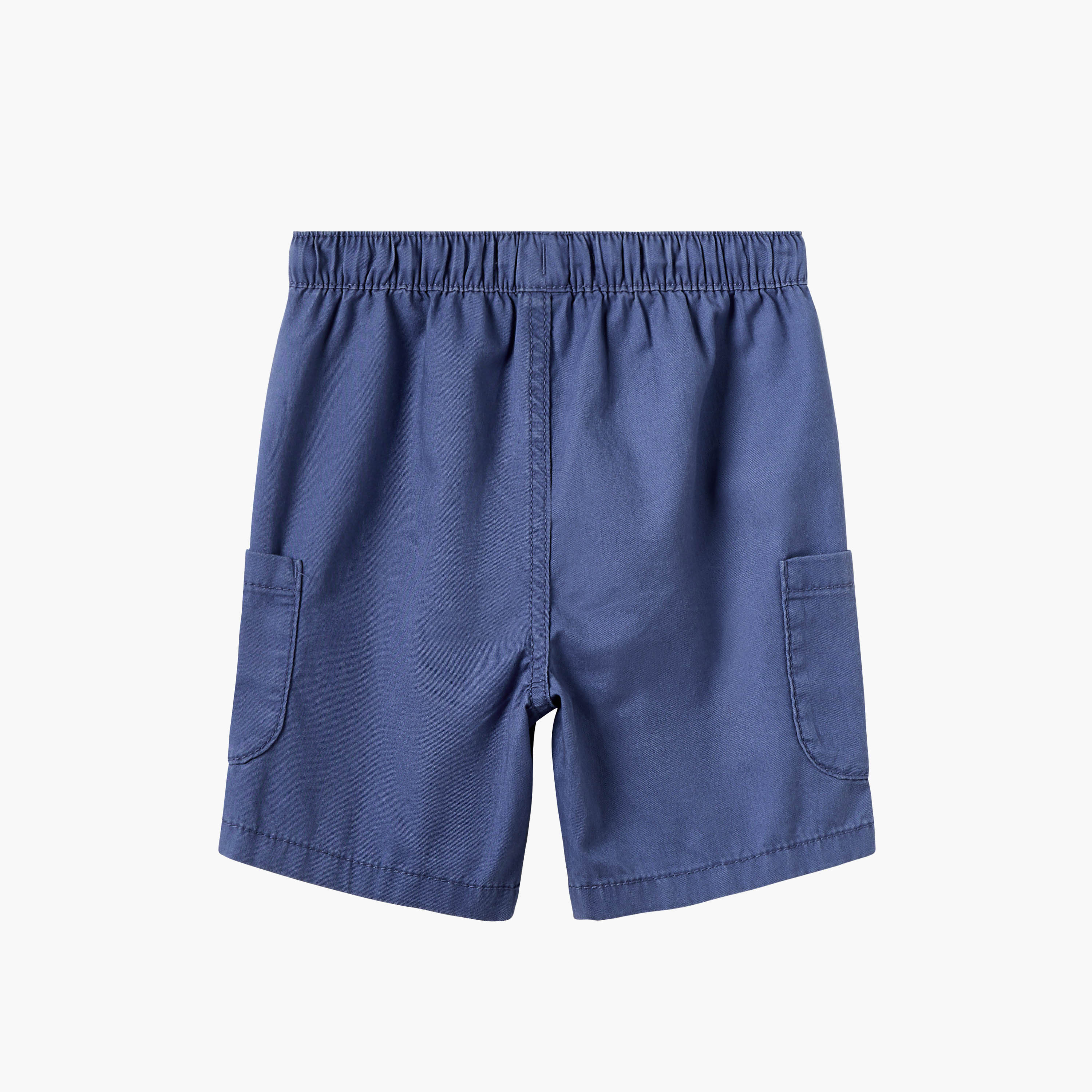Juniors Solid Shorts with Elasticated Waistband and Pockets-baby-boys-clothing-bottoms-shorts-image-2