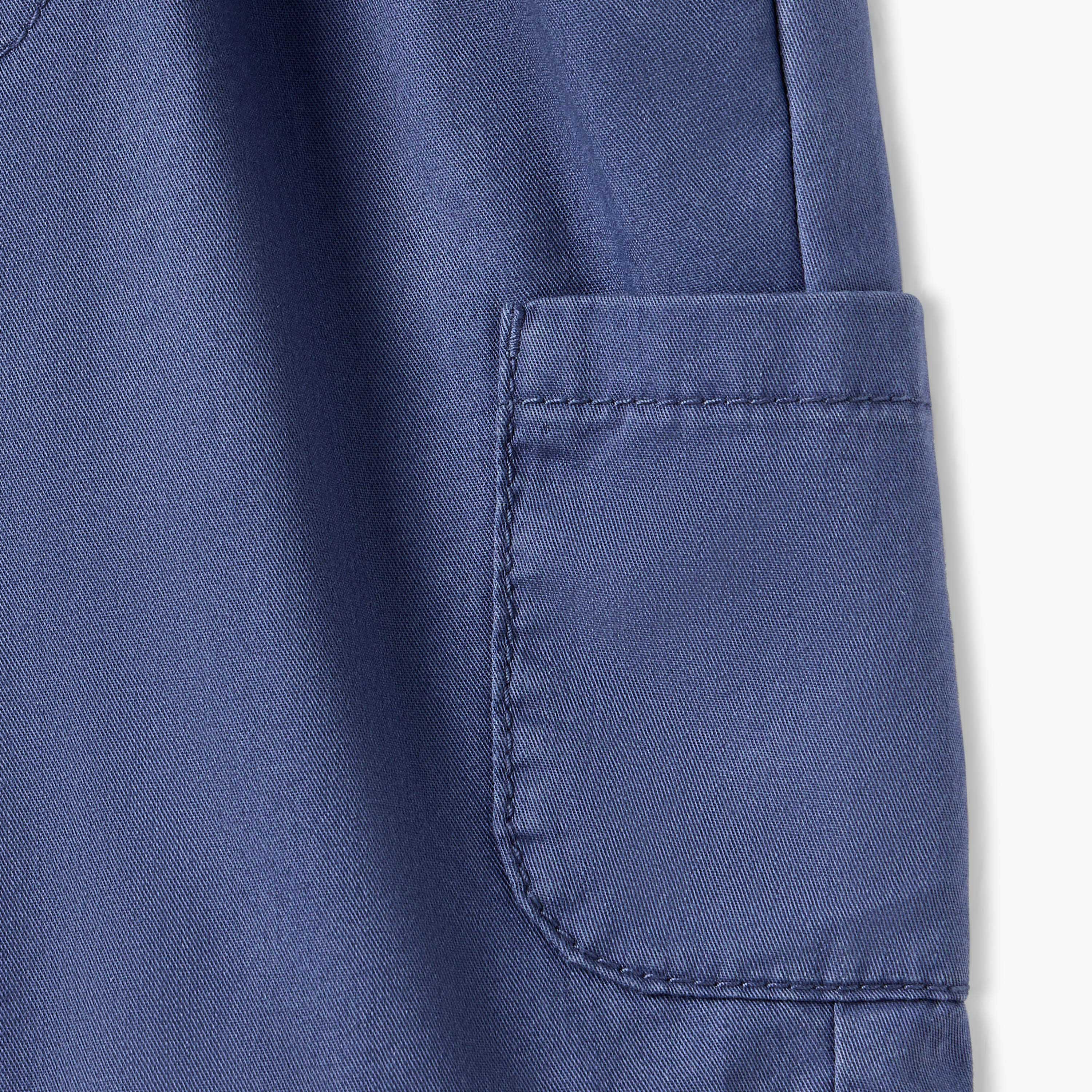 Juniors Solid Shorts with Elasticated Waistband and Pockets-baby-boys-clothing-bottoms-shorts-image-4