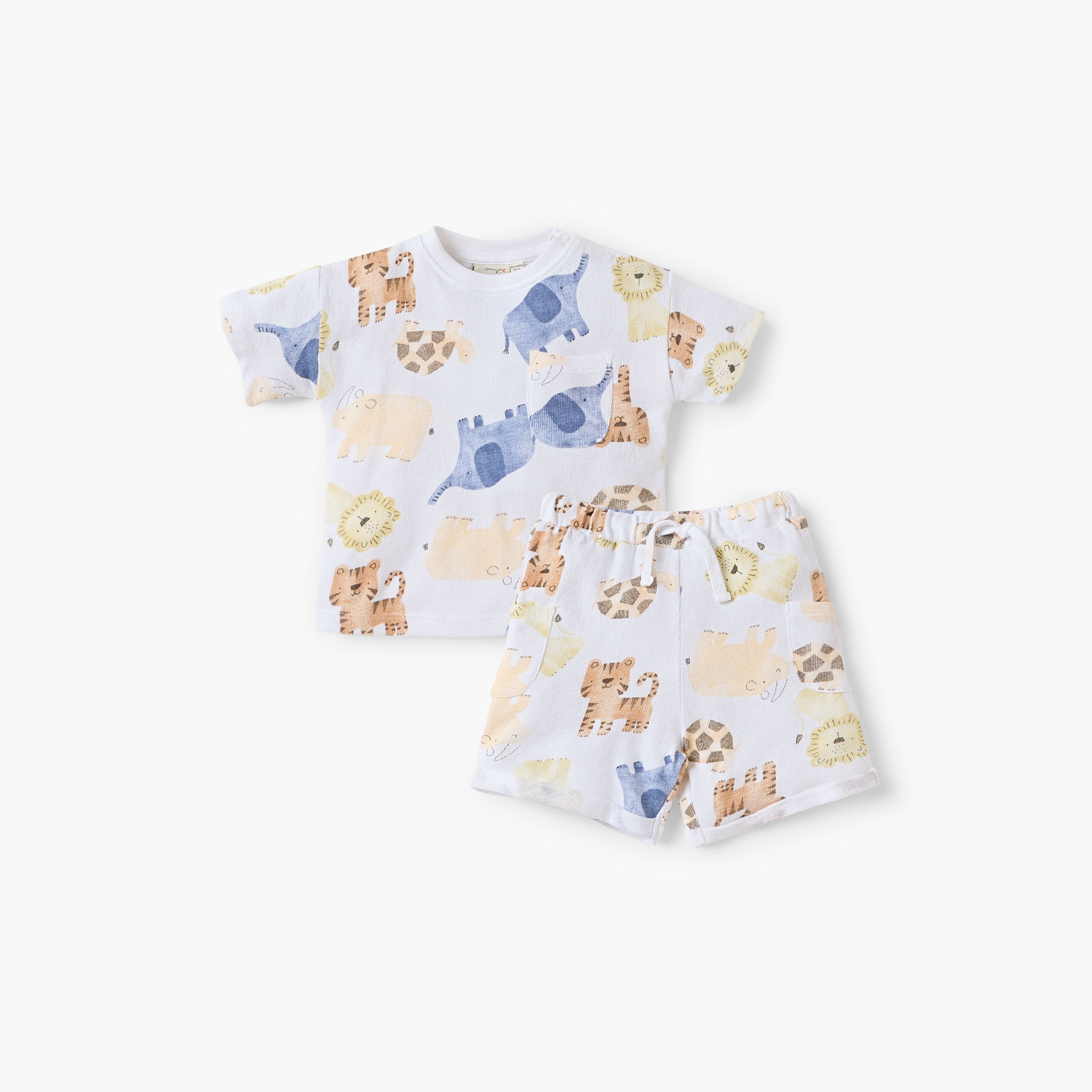 Juniors Animal Print T-shirt and Shorts Set-baby-boys-clothing-setsandcoords-image-1
