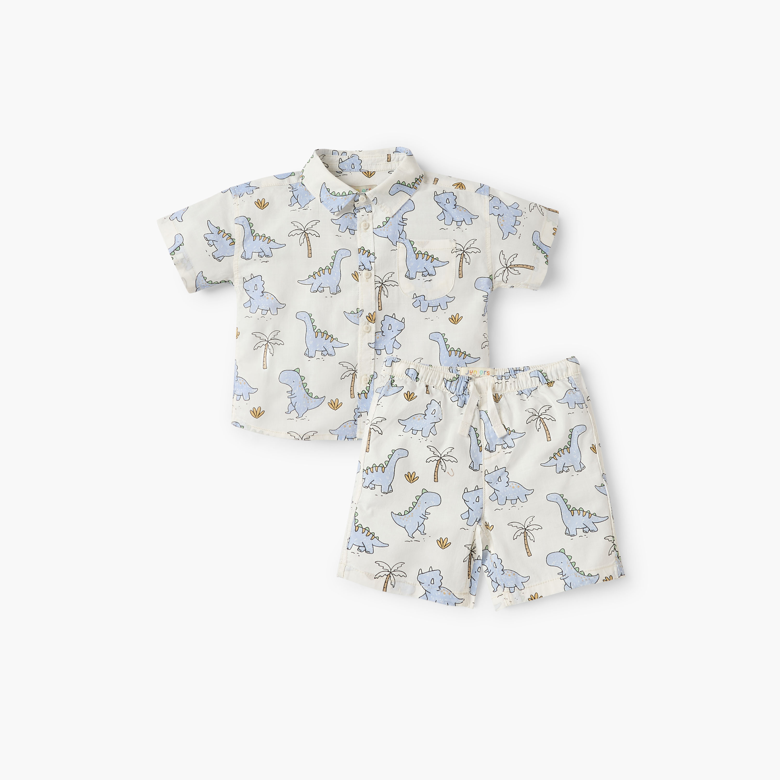 Juniors Dinosaur Print Shirt and Shorts Set-baby-boys-clothing-setsandcoords-image-1