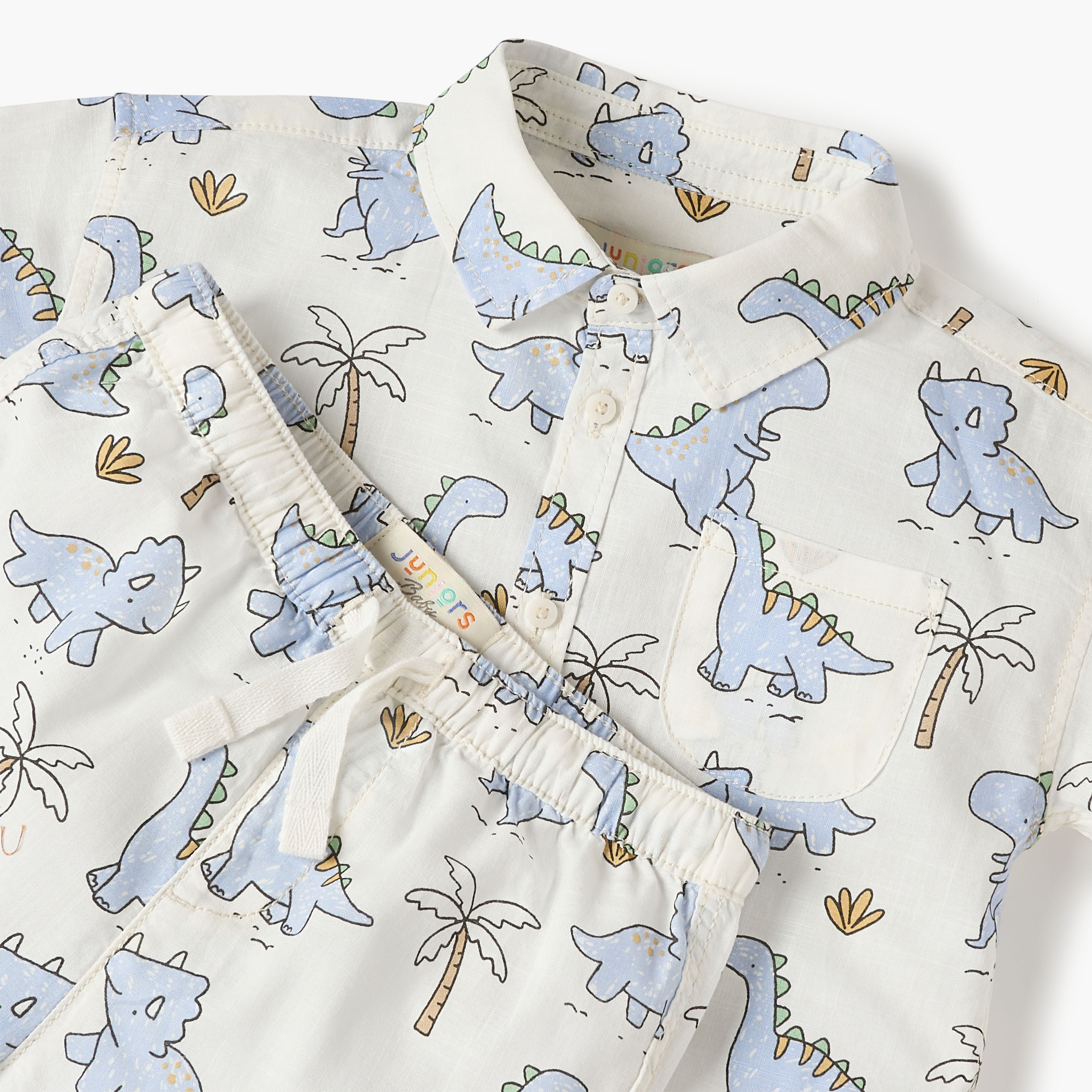 Juniors Dinosaur Print Shirt and Shorts Set-baby-boys-clothing-setsandcoords-image-4