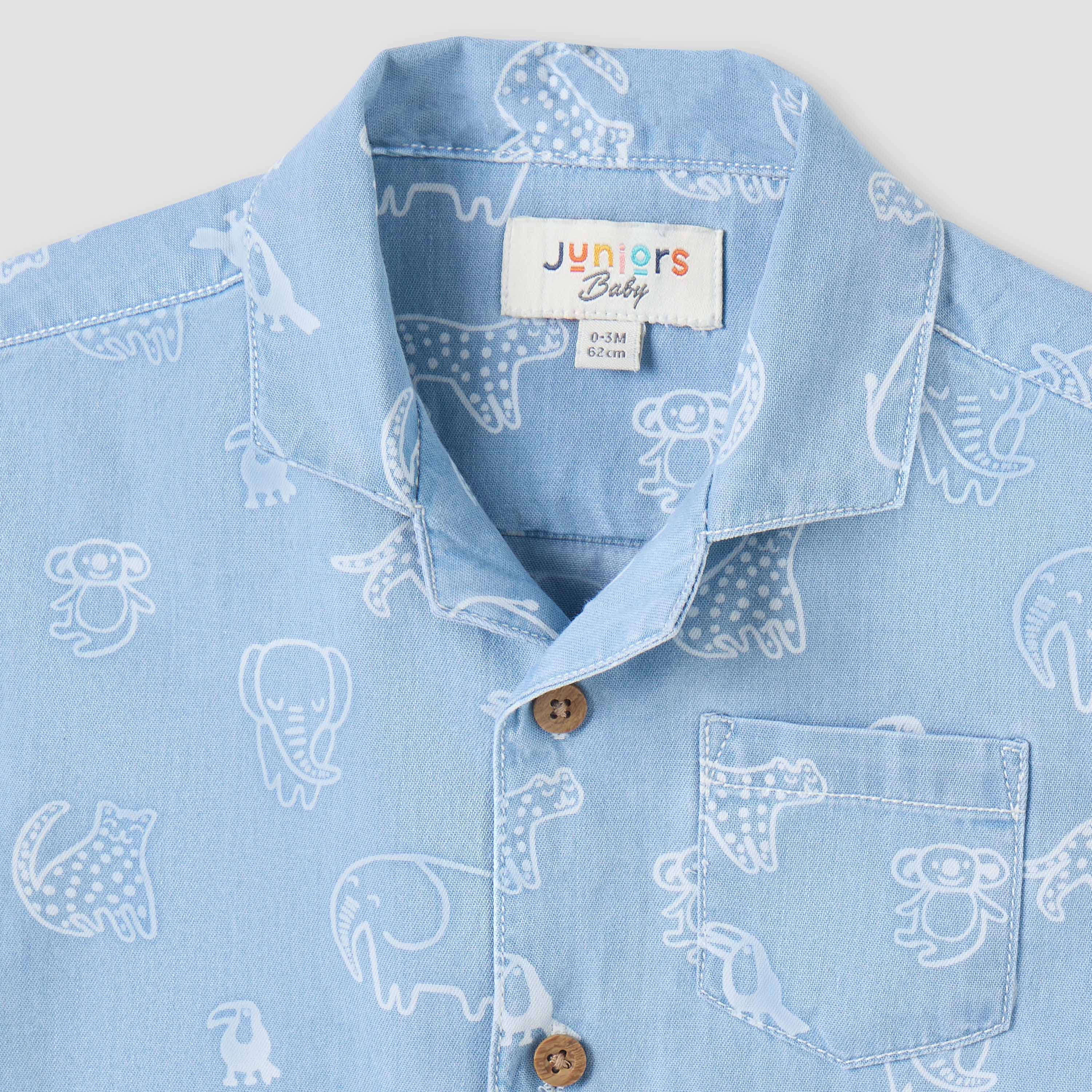 Juniors Animal Print Denim Shirt and Shorts Set-baby-boys-clothing-setsandcoords-image-4