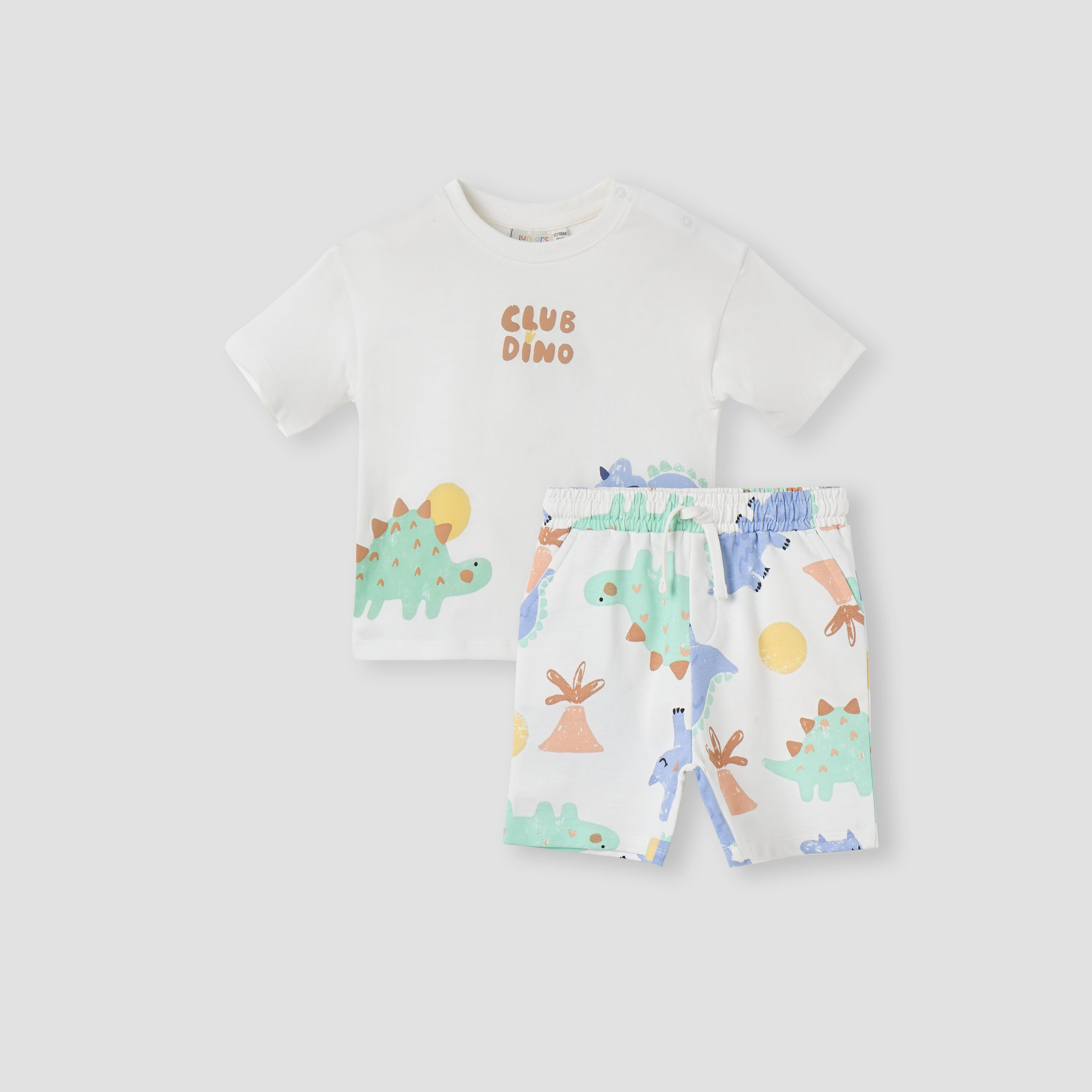 Juniors Dinosaur Print T-shirt and Shorts Set-baby-boys-clothing-setsandcoords-image-1