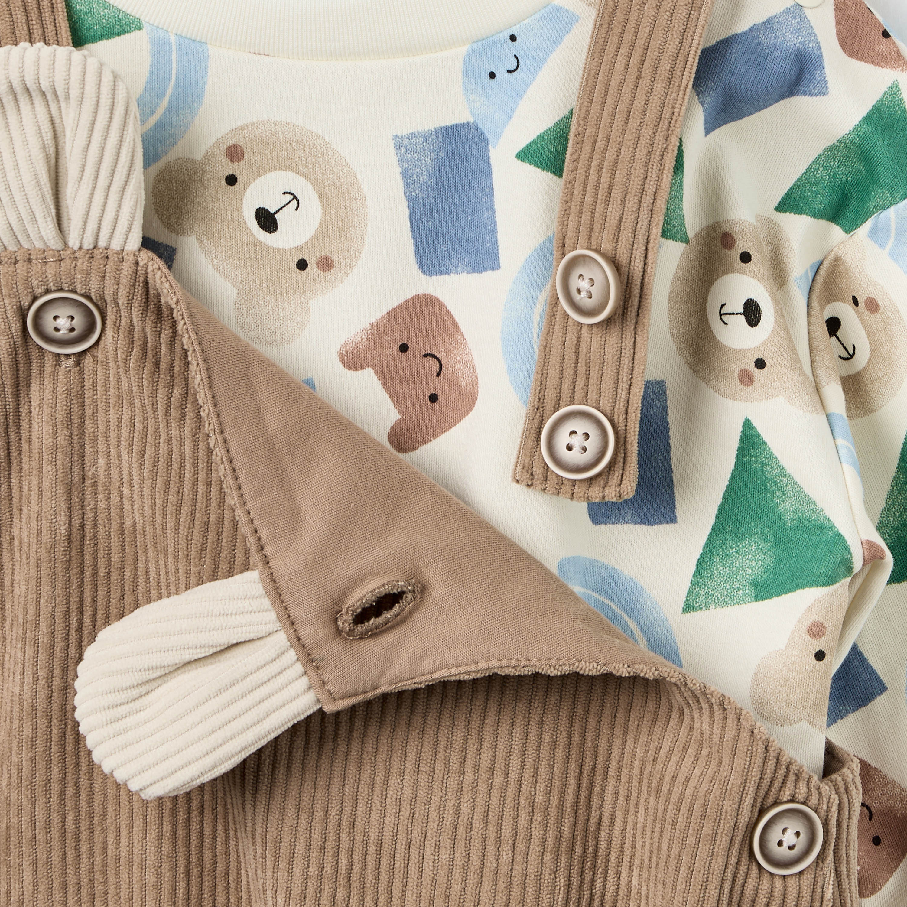 Juniors Bear Pocket Applique Dungaree and T-shirt Set-baby-boys-clothing-winterwear-setsandcoords-image-6