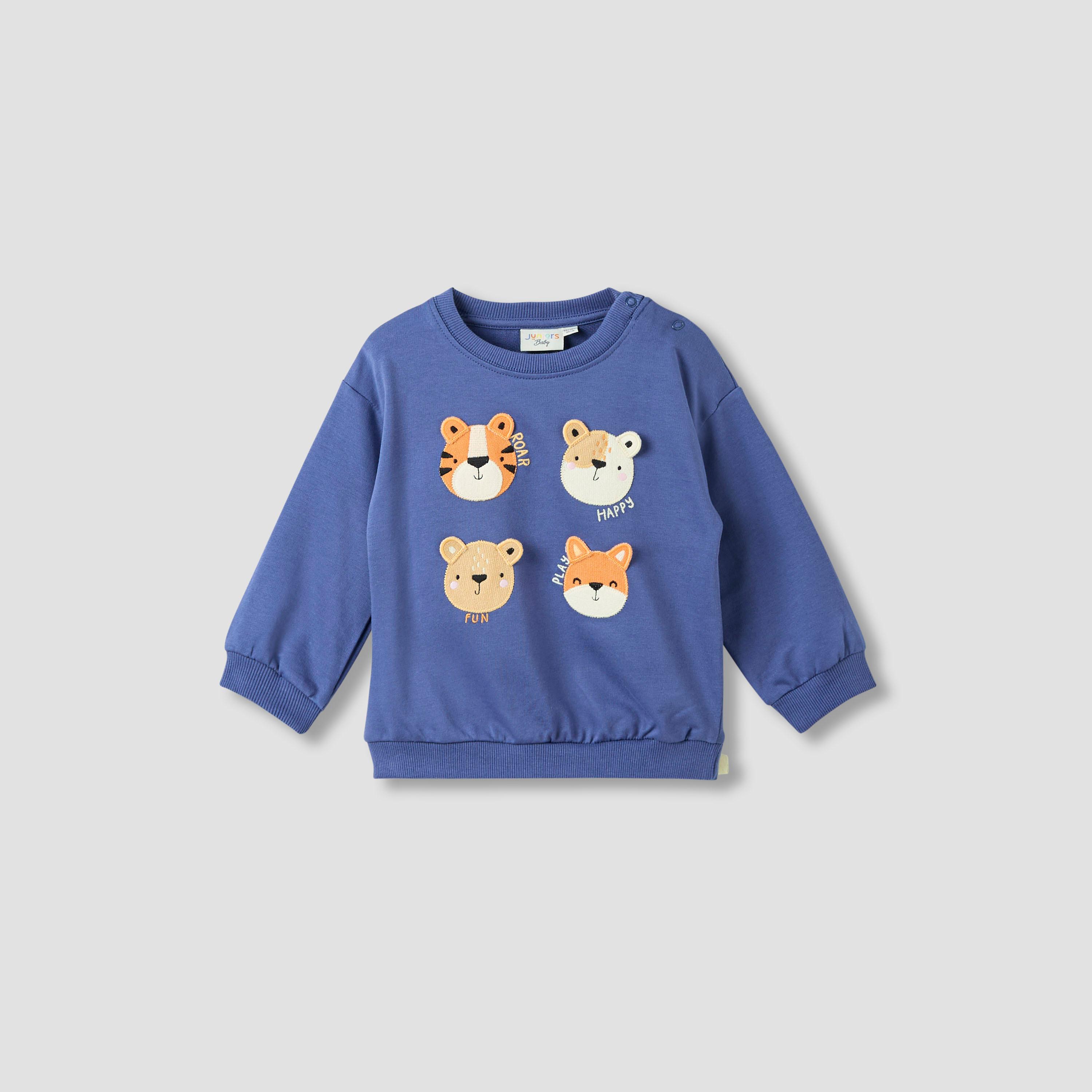 Juniors Animal Applique Sweatshirt and Joggers Set-baby-boys-clothing-winterwear-setsandcoords-image-2