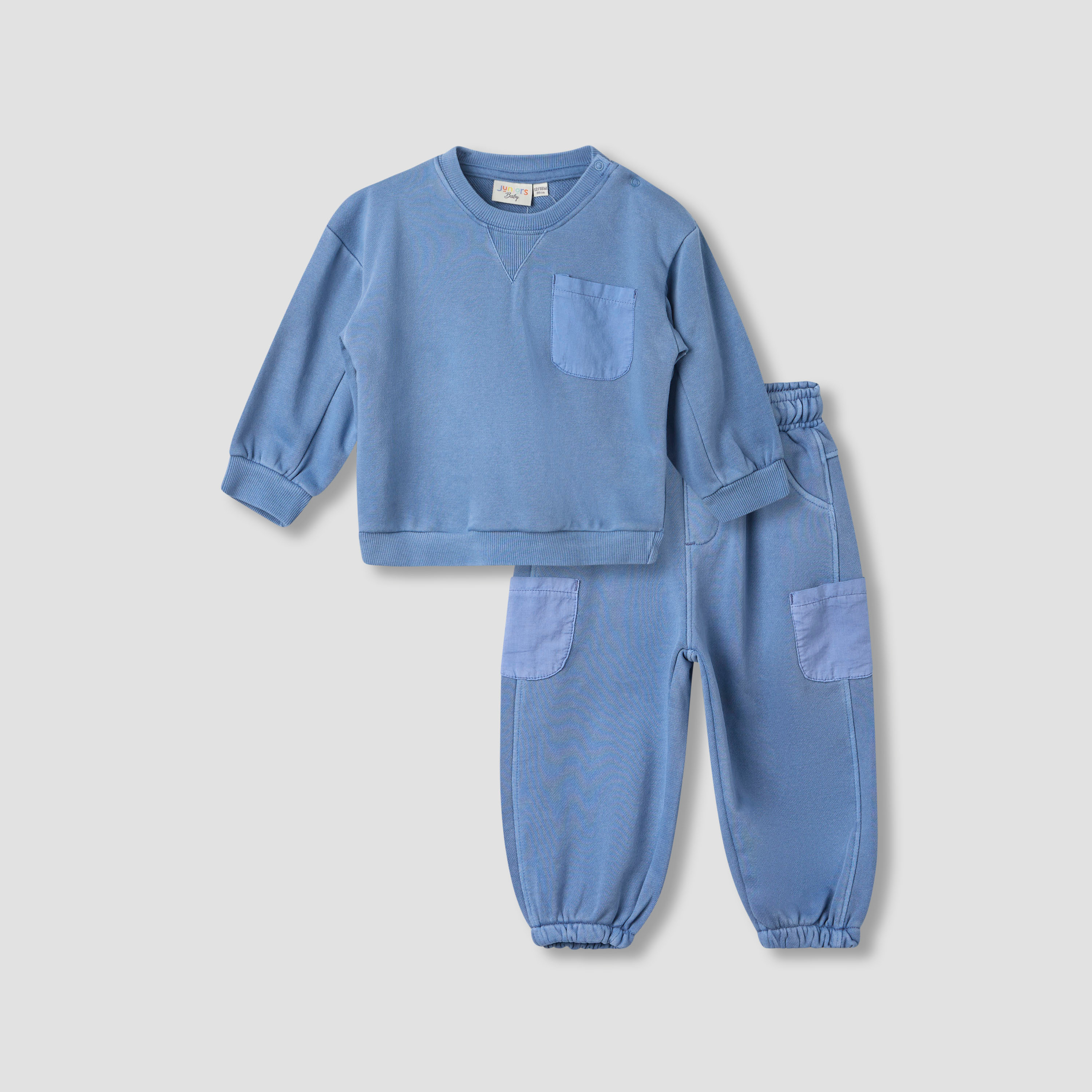 طقم سويت شيرت وبنطلون رياضي سادة من جونيورز-baby-boys-clothing-setsandcoords-image-8