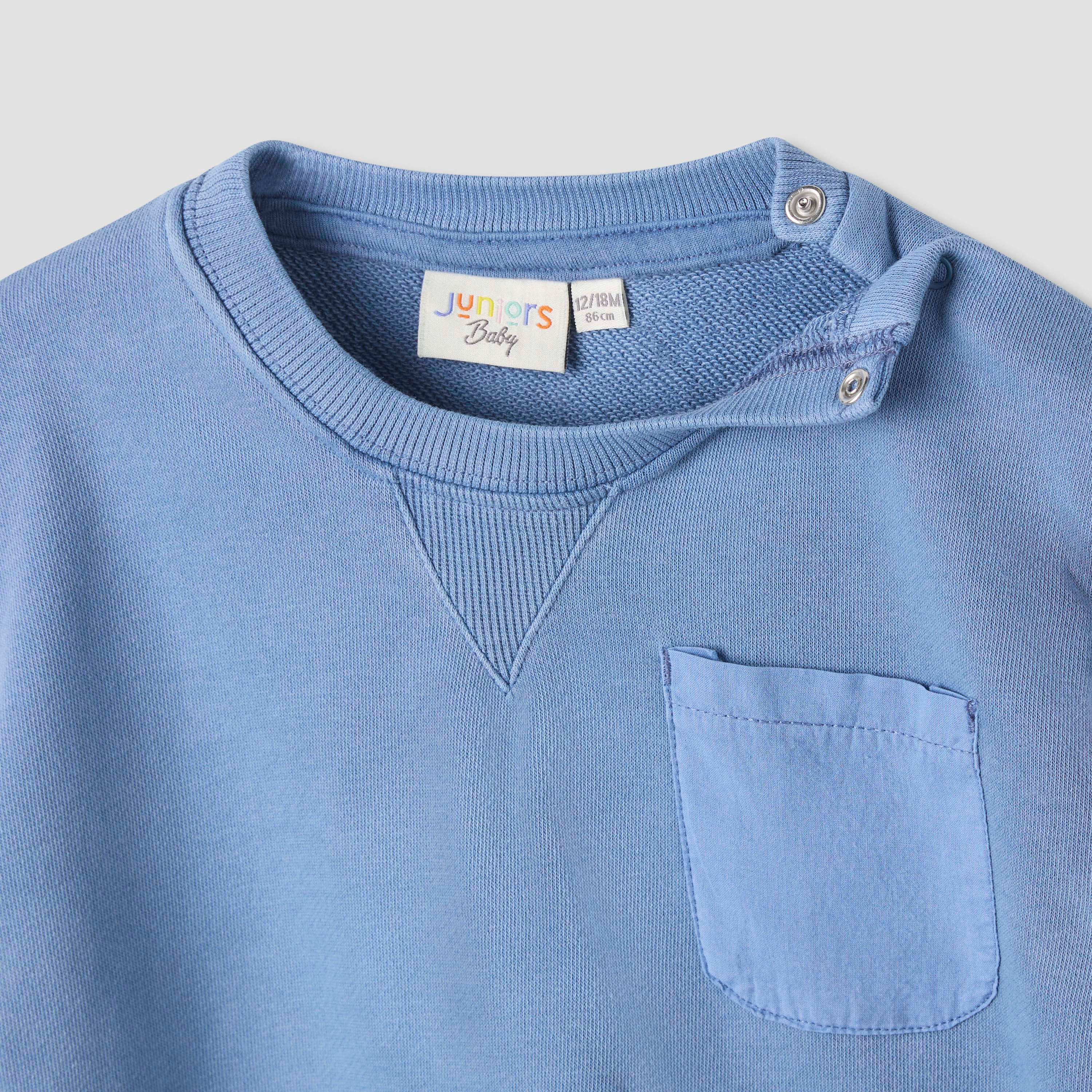 طقم سويت شيرت وبنطلون رياضي سادة من جونيورز-baby-boys-clothing-setsandcoords-image-5